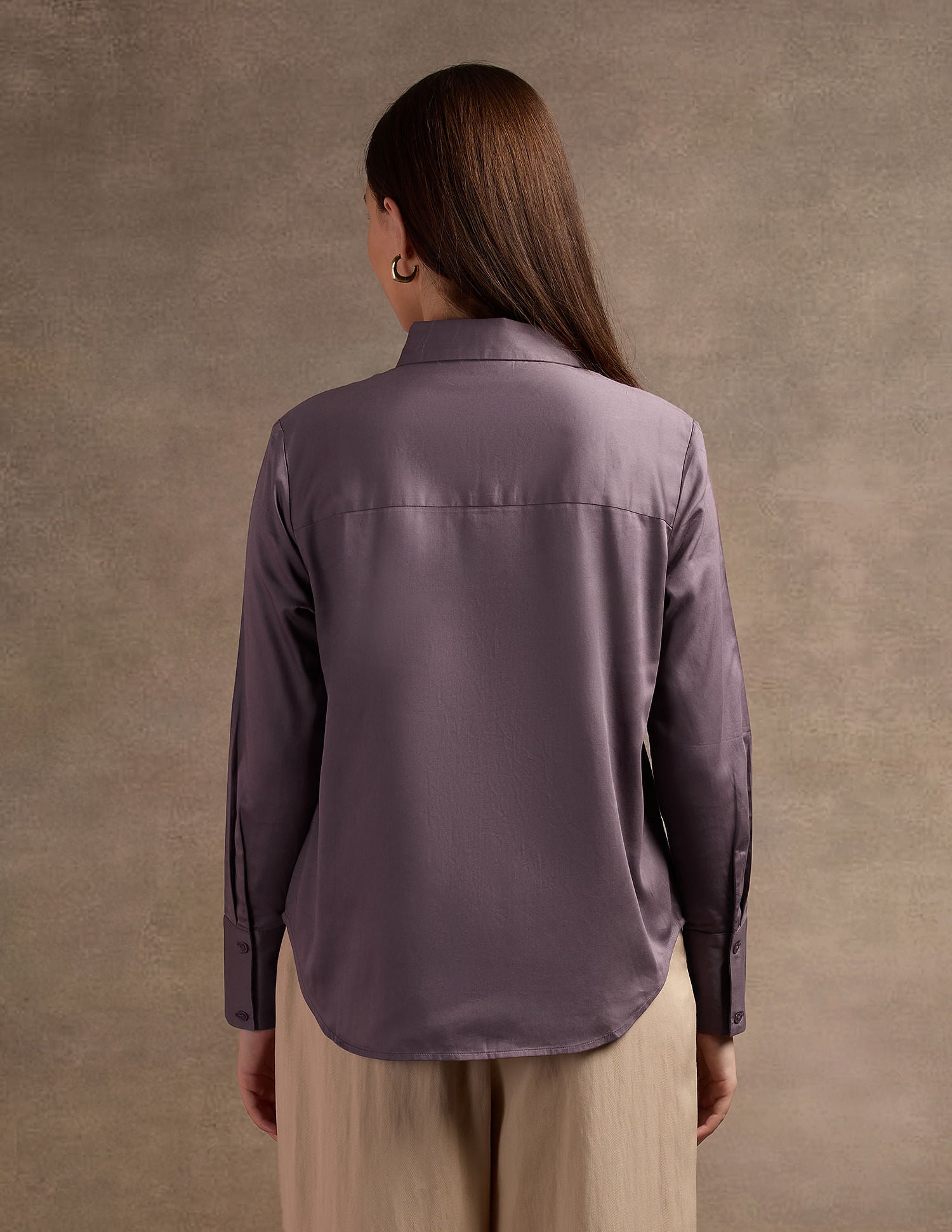 Regular Fit Satin Shirt Mauve - U.S. POLO ASSN. | Large