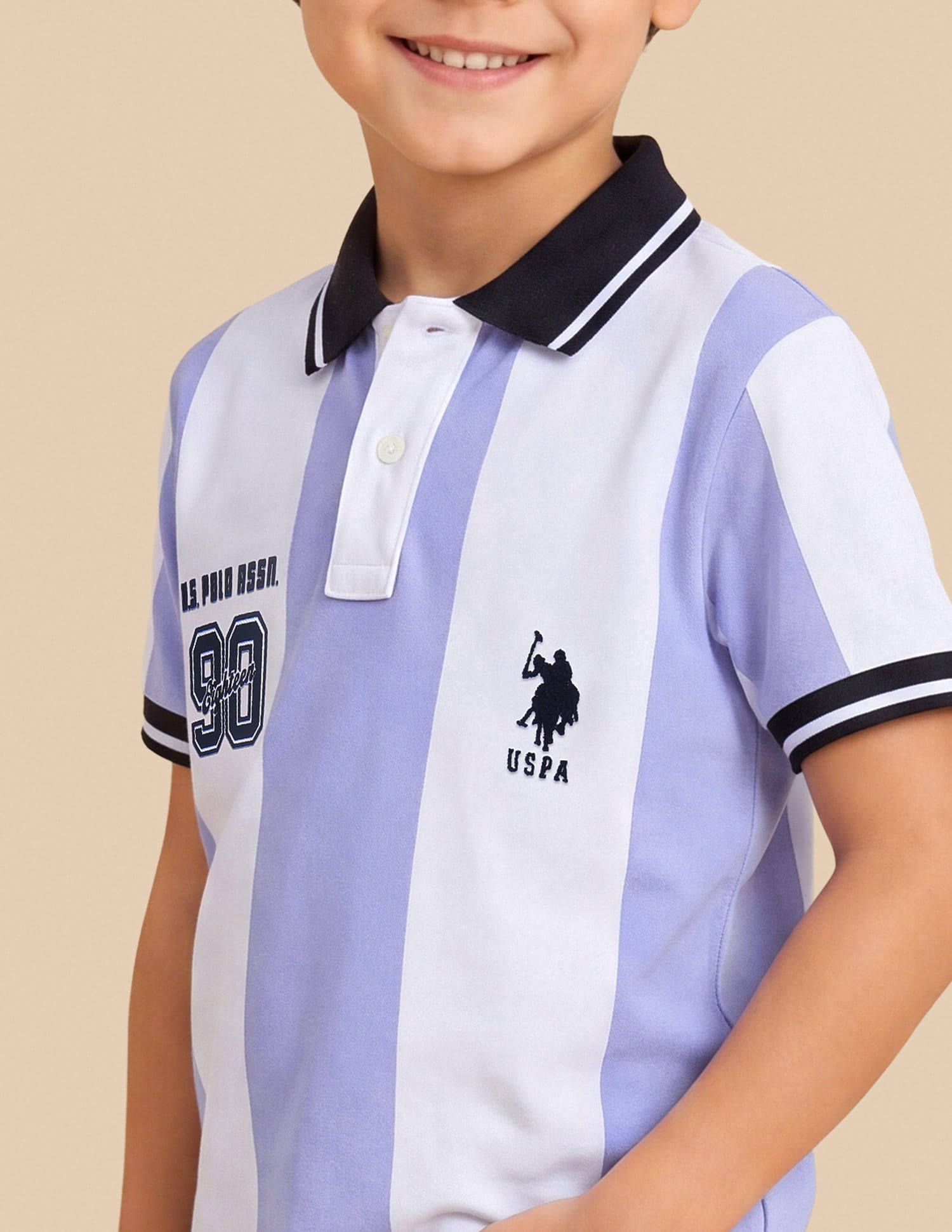 Vertical Striped Regular Fit Polo Shirt Blue - U.S. Polo Assn. India | Large