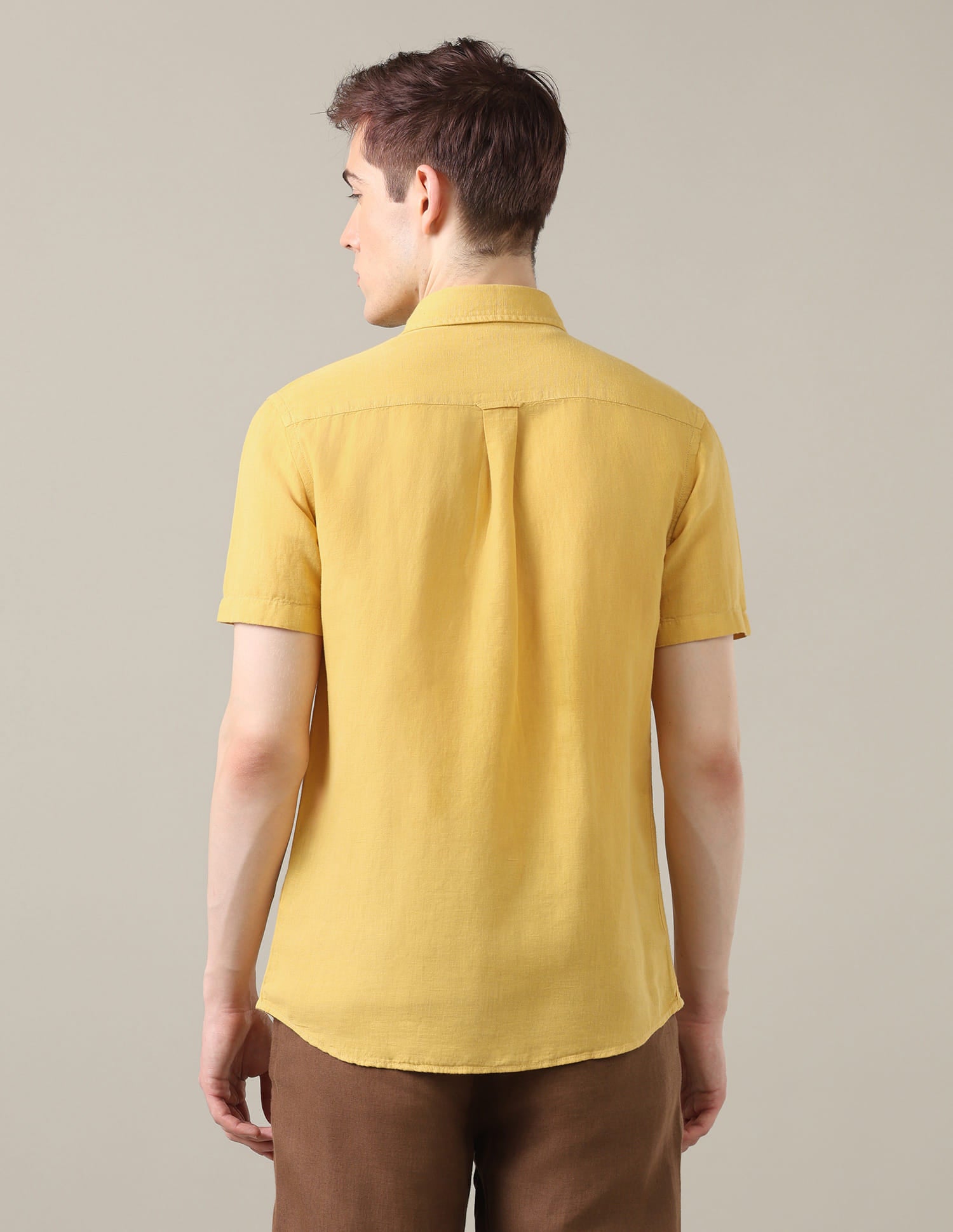 Solid Regular Fit Shirt Yellow - U.S. Polo Assn. India | Large