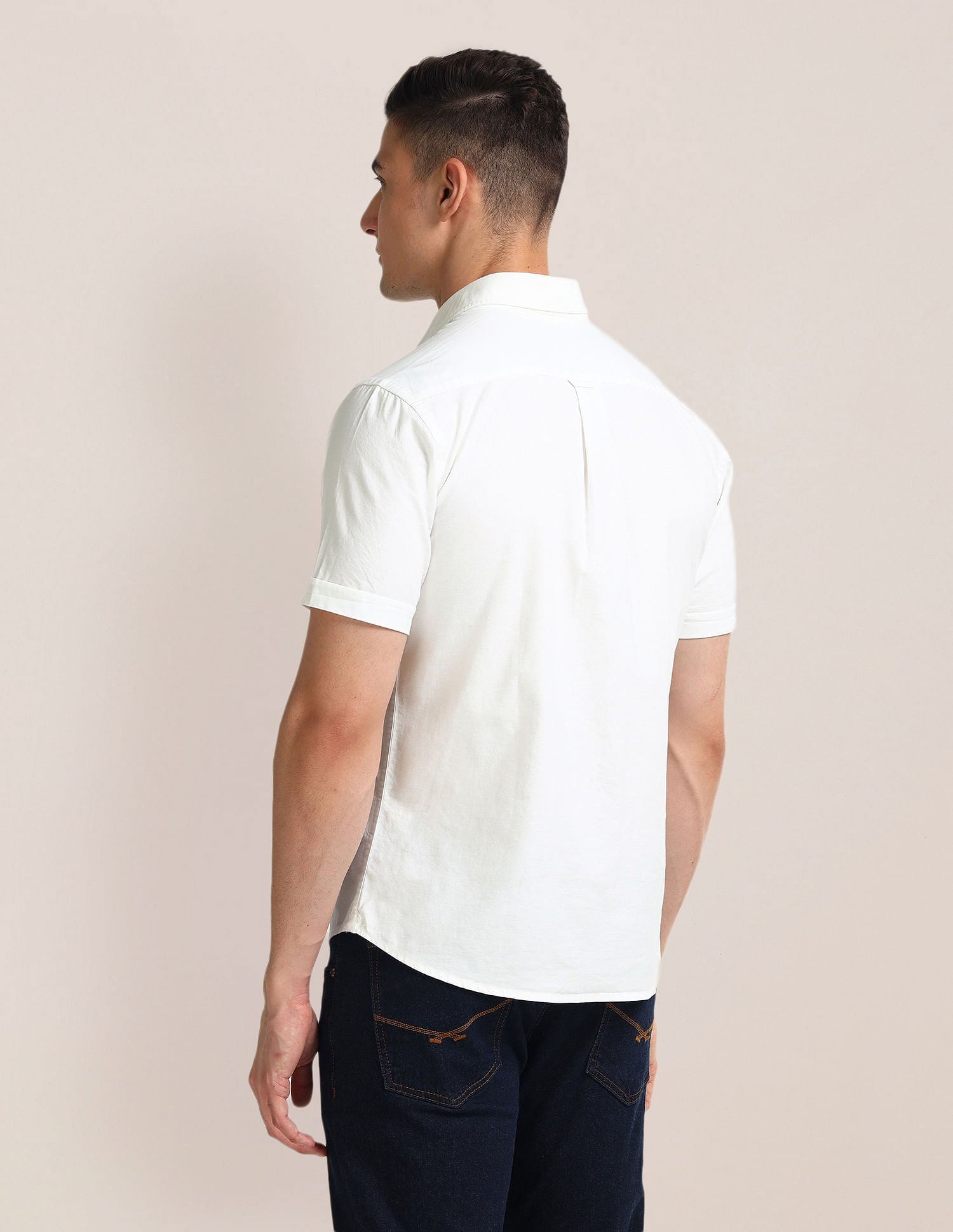 Tailored Regular Fit Solid Shirt White - U.S. POLO ASSN. | Large