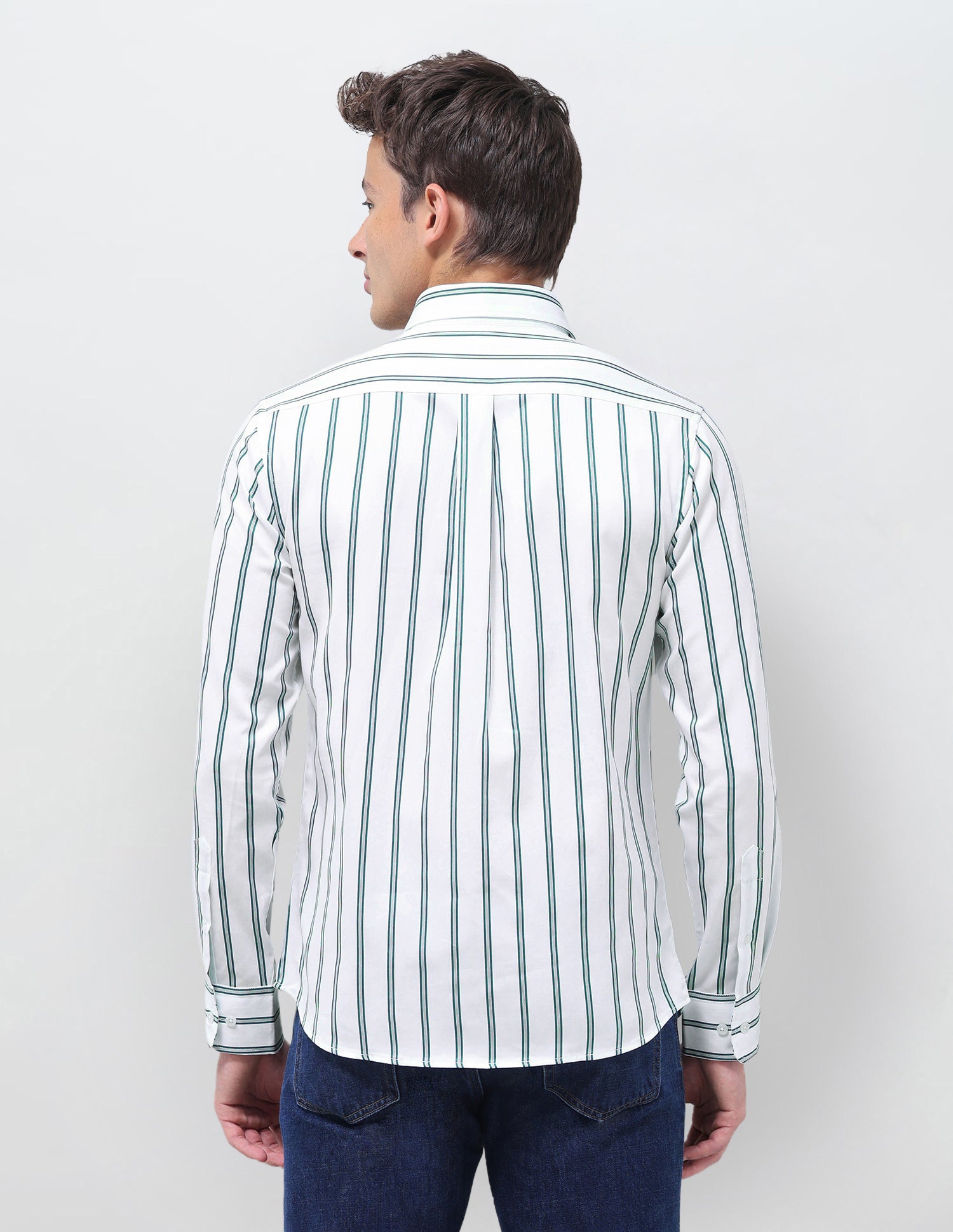 Tailored Fit Vertical Striped Shirt Teal - U.S. Polo Assn. India | Large
