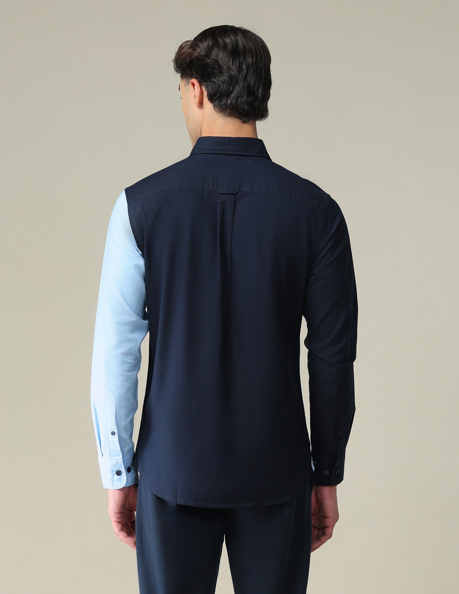 Colour Block Slim Fit Shirt Navy and Light Blue - U.S. POLO ASSN. | Large