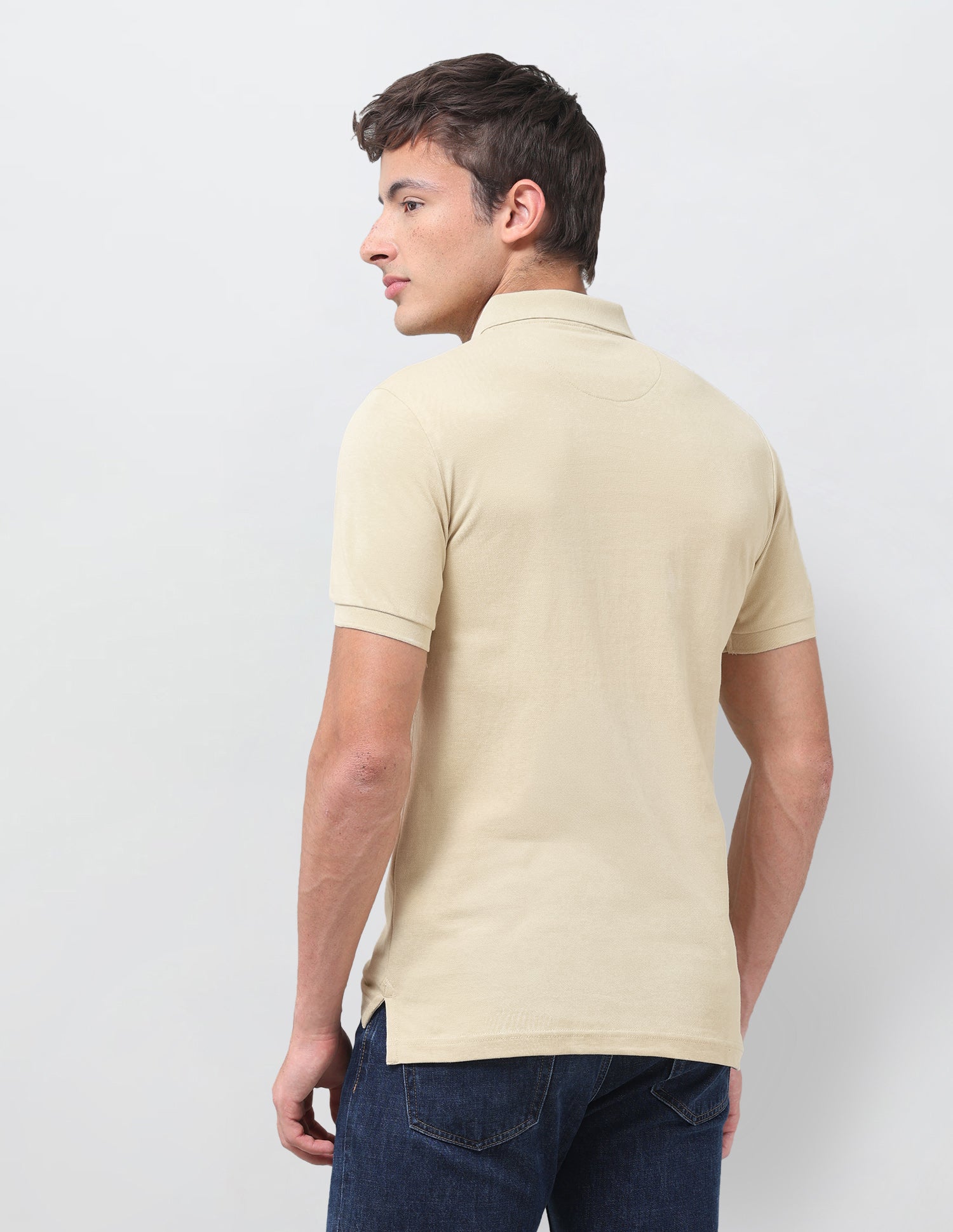 Brand Embroidered Regular Fit Polo Shirt Beige - U.S. Polo Assn. India | Large