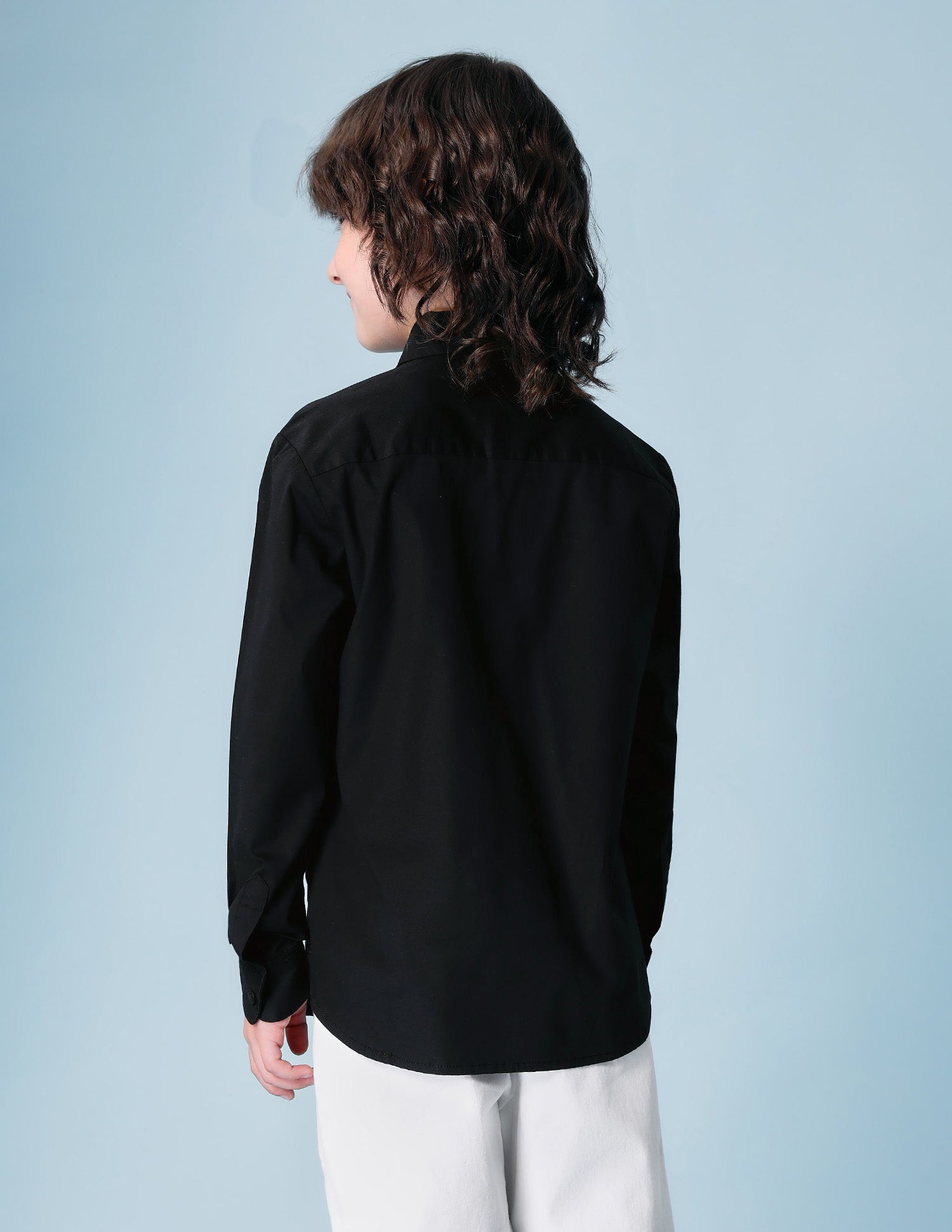 Boys Poplin Bow Tie Shirt Black - U.S. POLO ASSN. | Large