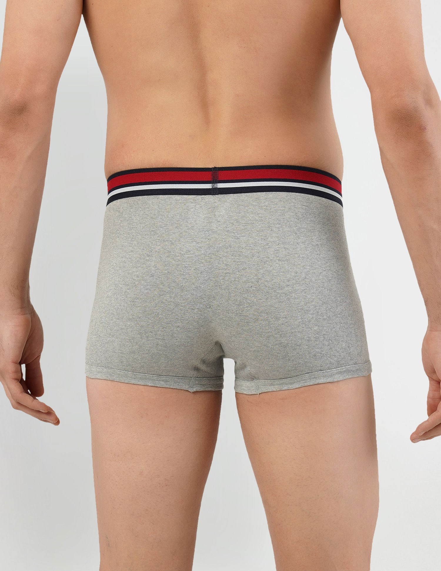 Pure Cotton Contrast Waist I641 Trunks - Pack Of 1 Grey - U.S. POLO ASSN. | Large