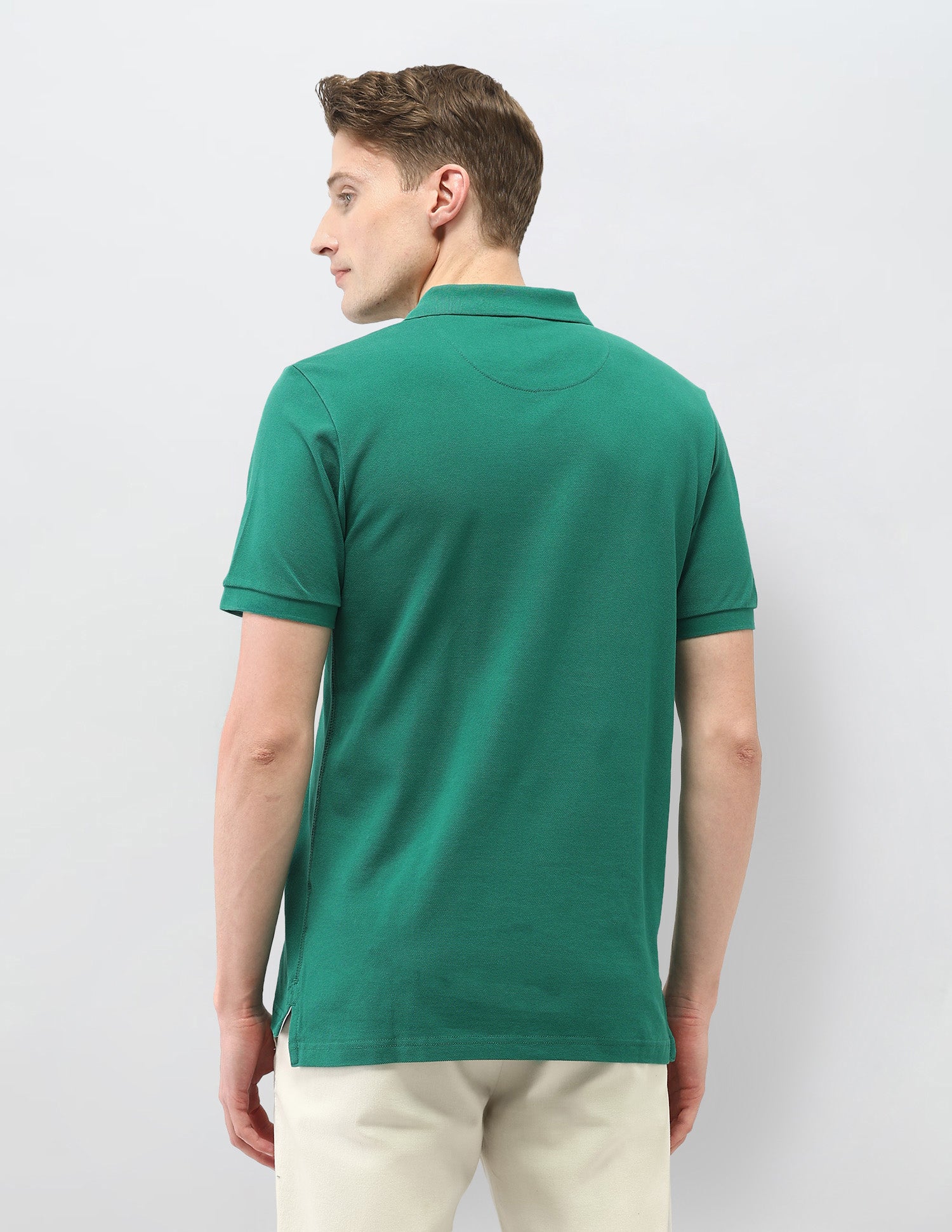 Solid Slim Fit Polo Shirt Green - U.S. Polo Assn. India | Large
