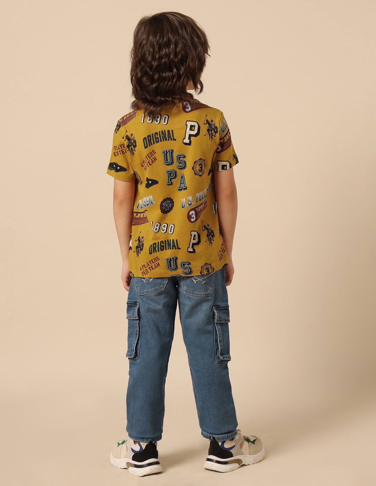 Boys Graphic Printed Pure Cotton T Shirt Yellow - U.S. POLO ASSN. | Large