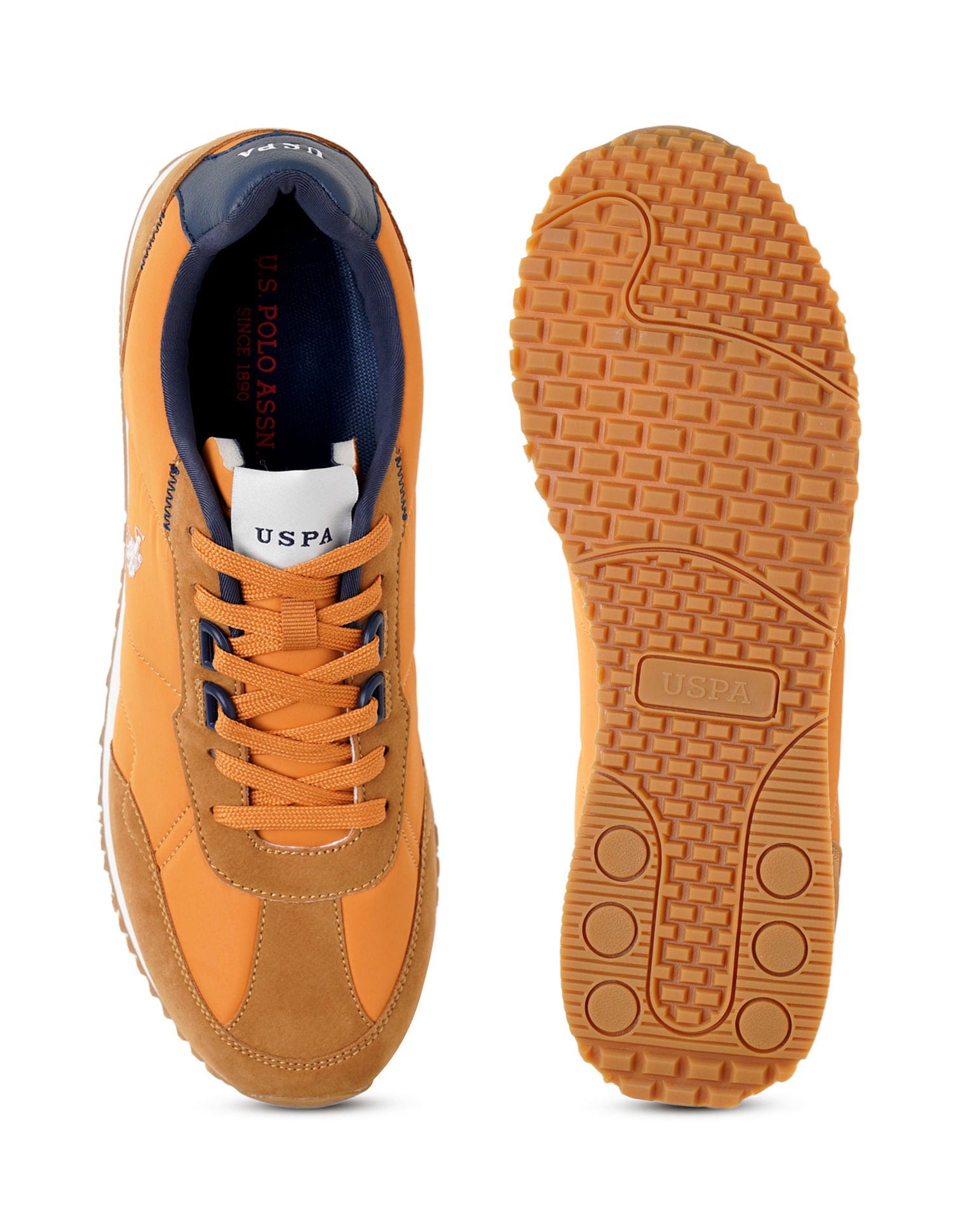 Men Hutton Mustard Retro Joggers Sneakers Mustard - U.S. POLO ASSN. | Large