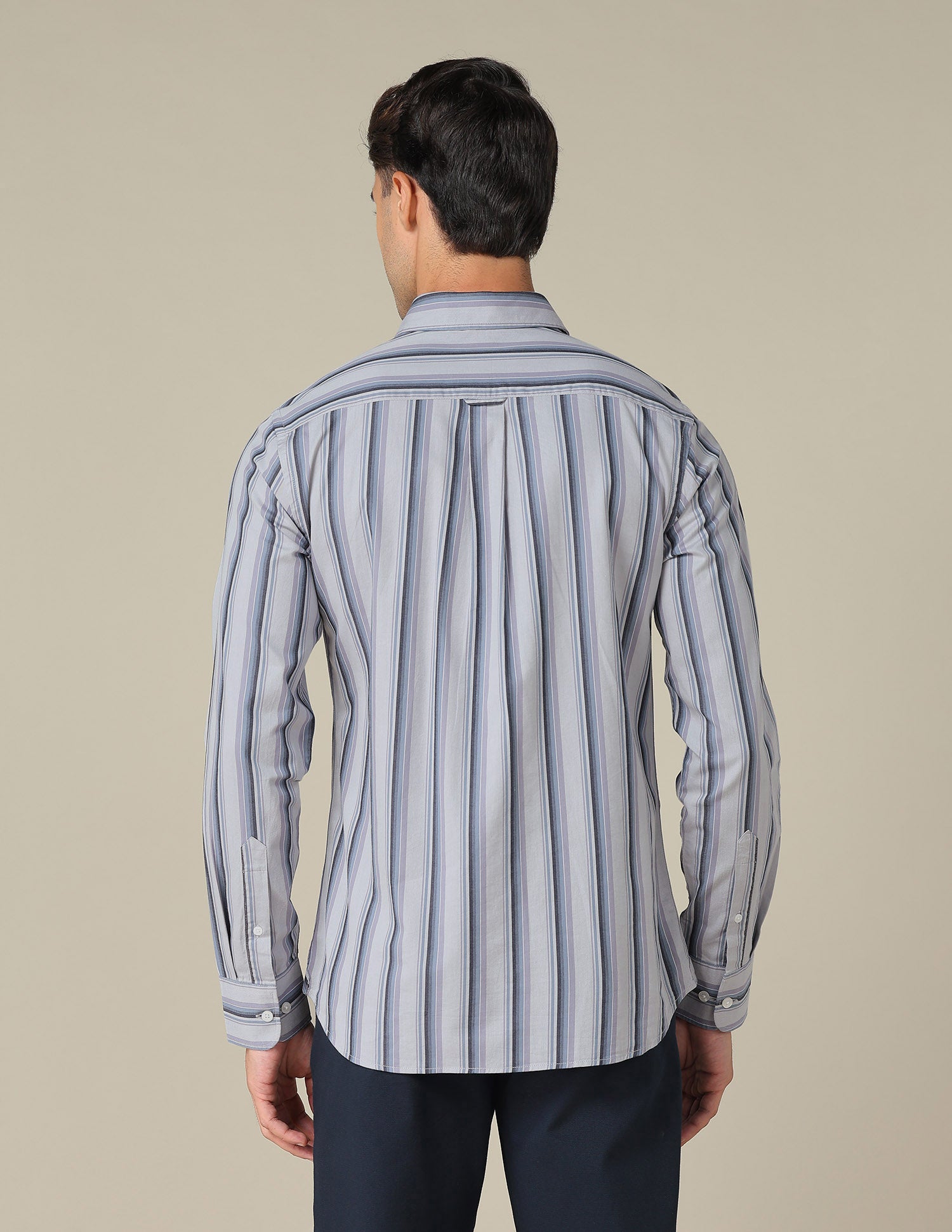 Tailored Fit Vertical Striped Shirt Lavender - U.S. POLO ASSN. | Large