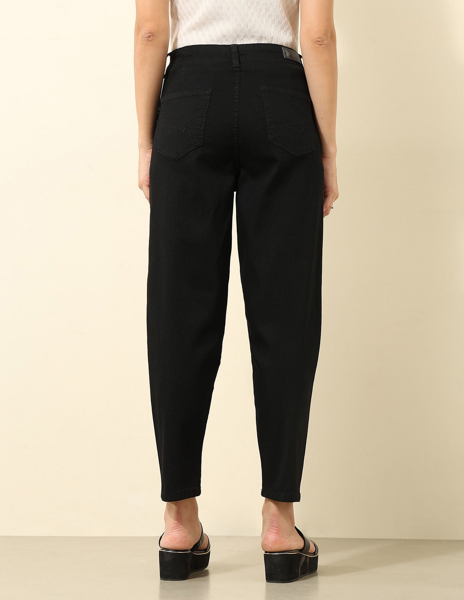 High Rise Carrot Fit Cargo Jeans Rinse Black - U.S. POLO ASSN. | Large