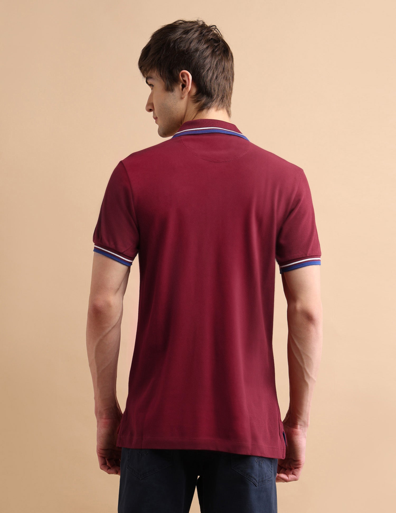 Tipped Zipper Polo Shirt Maroon - U.S. POLO ASSN. | Large