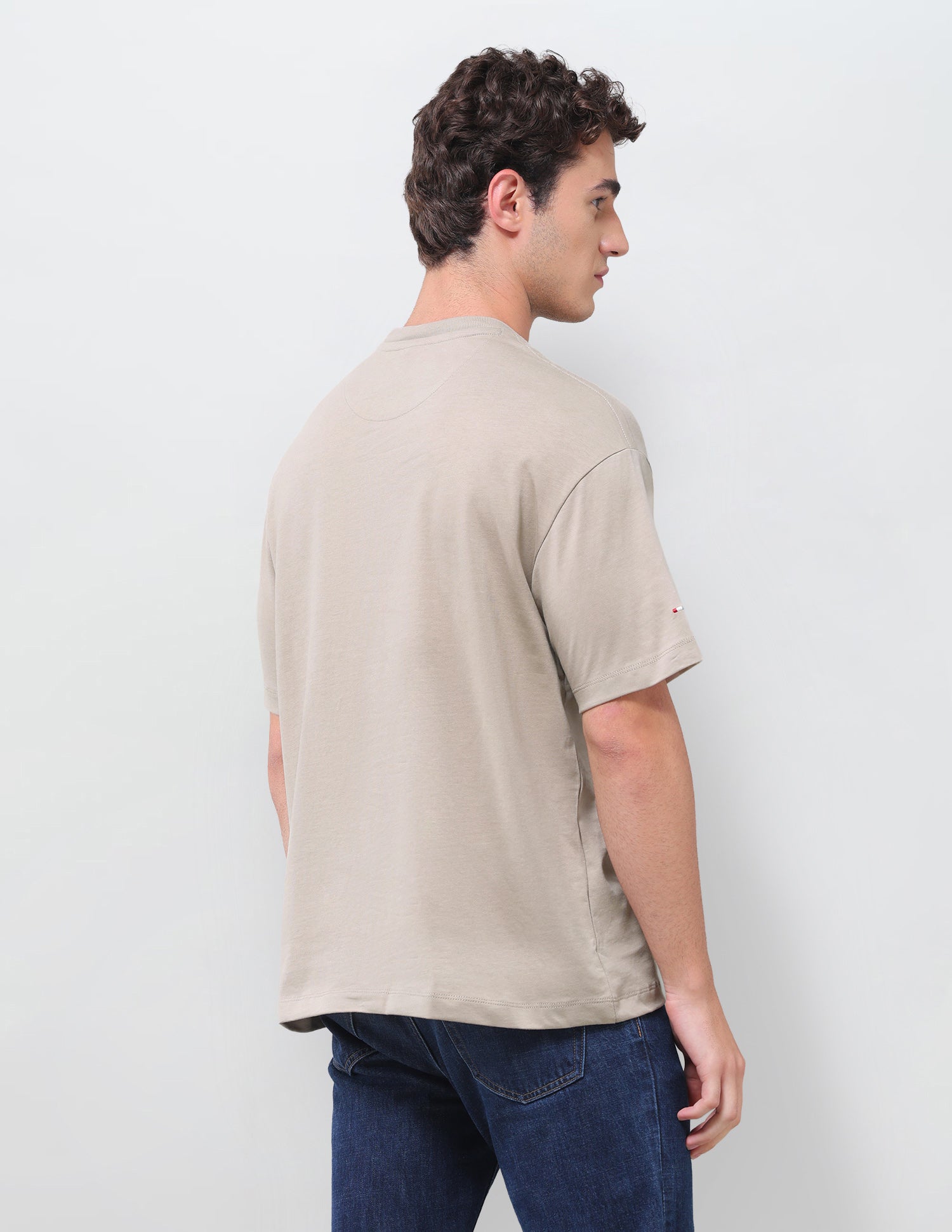 Brand Embroidered Slim Fit T-Shirt Beige - U.S. Polo Assn. India | Large