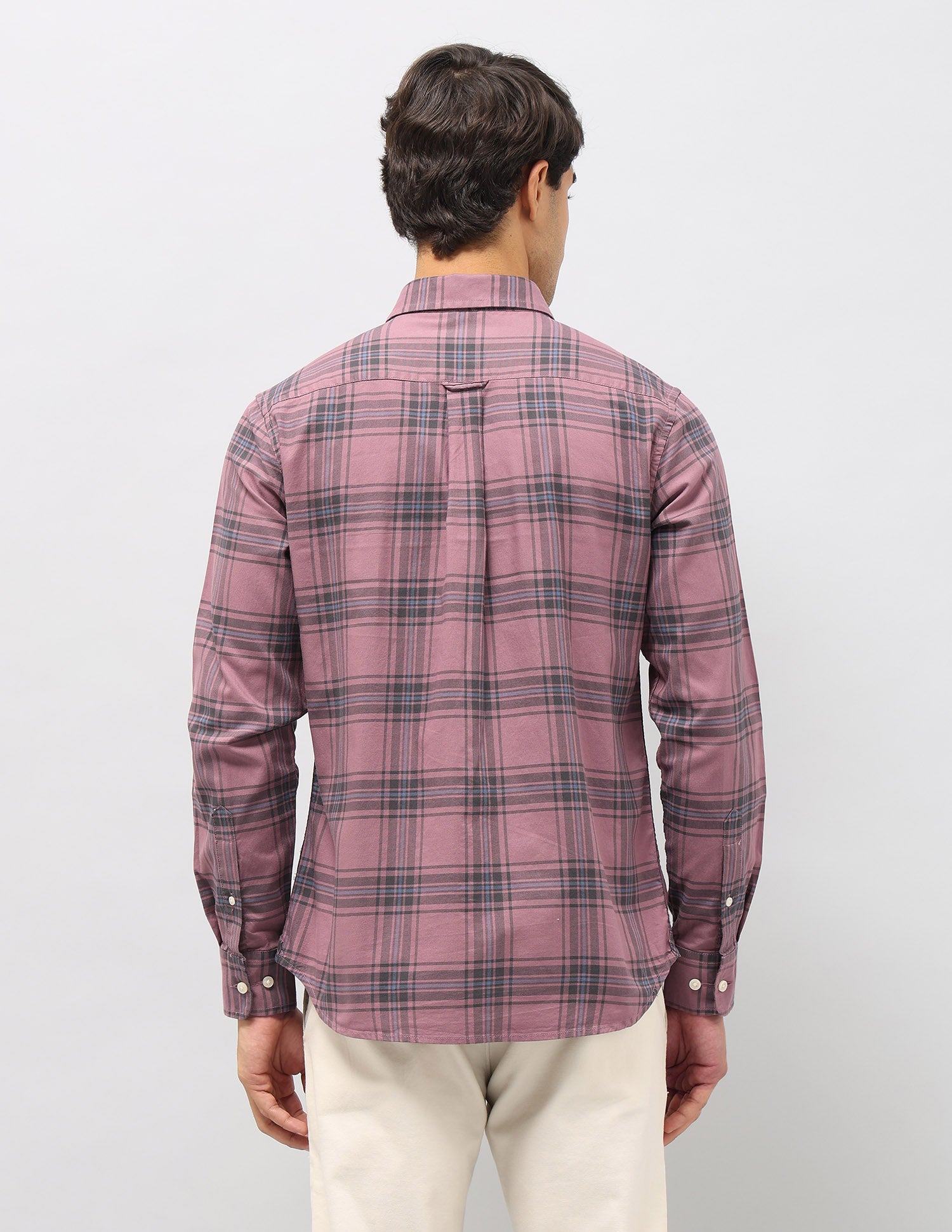 Tartan Checked Pure Cotton Shirt Pink - U.S. Polo Assn. India | Large
