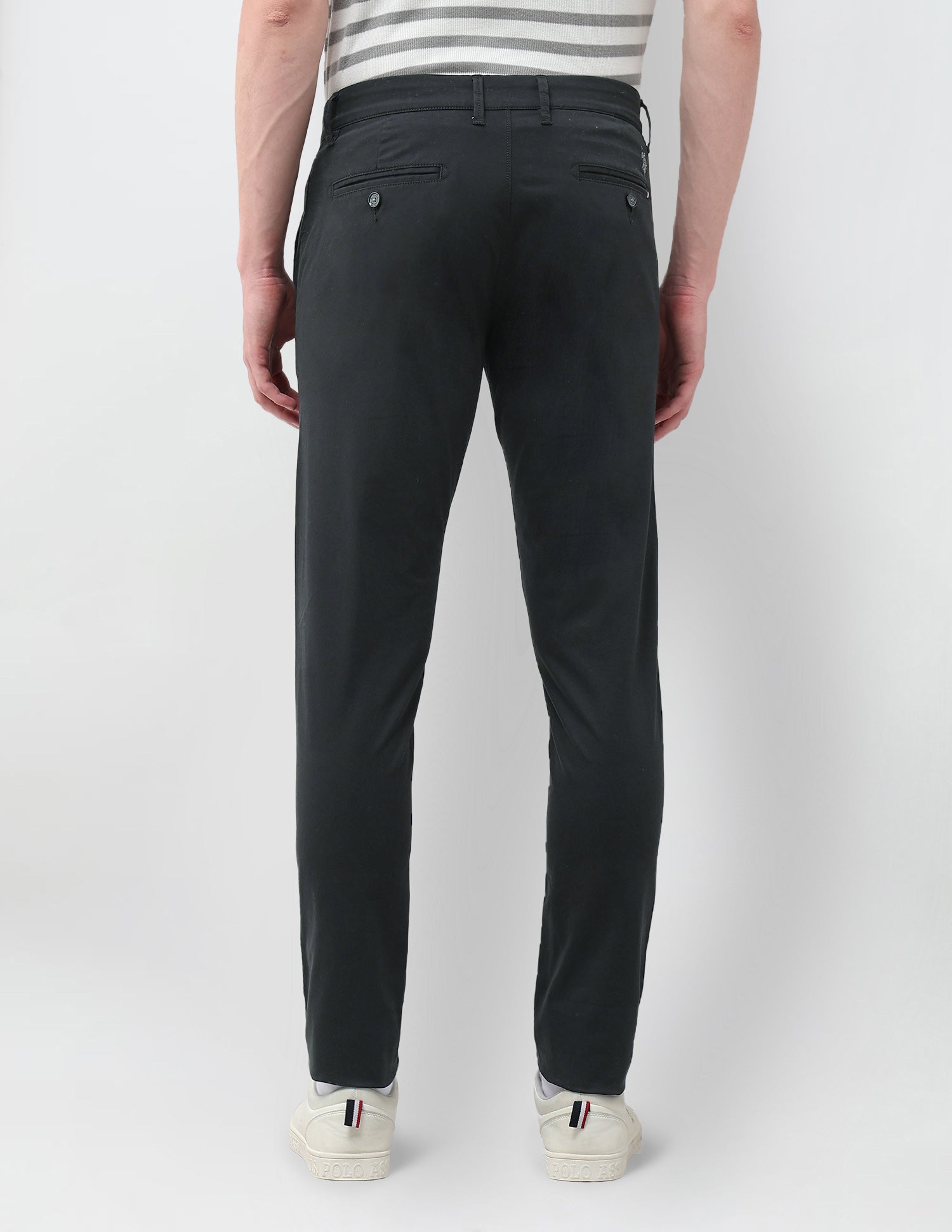 Austin Slim Fit Satin Trousers Black - U.S. Polo Assn. India | Large