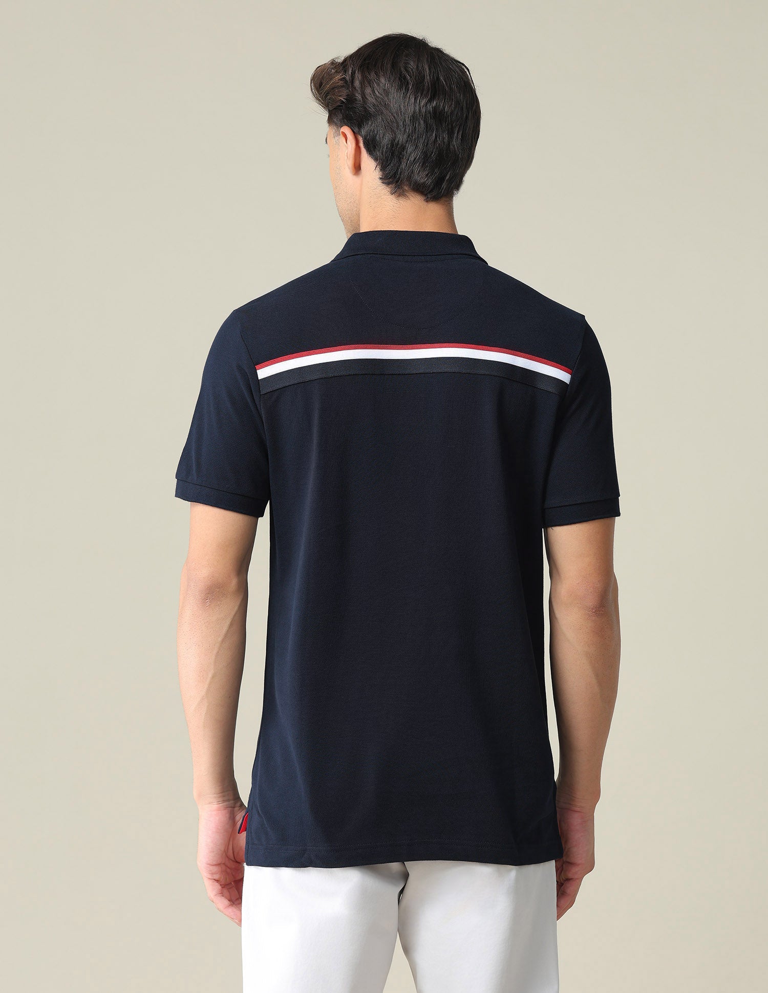 Contrast Placket Solid Polo Shirt Navy - U.S. POLO ASSN. | Large