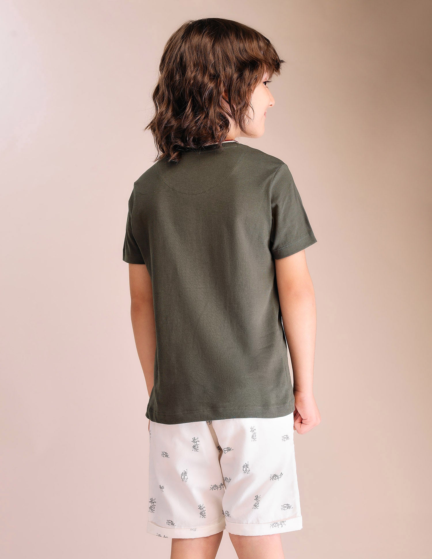 Boys Regular Fit Pure Cotton T-Shirt Green - U.S. POLO ASSN. | Large