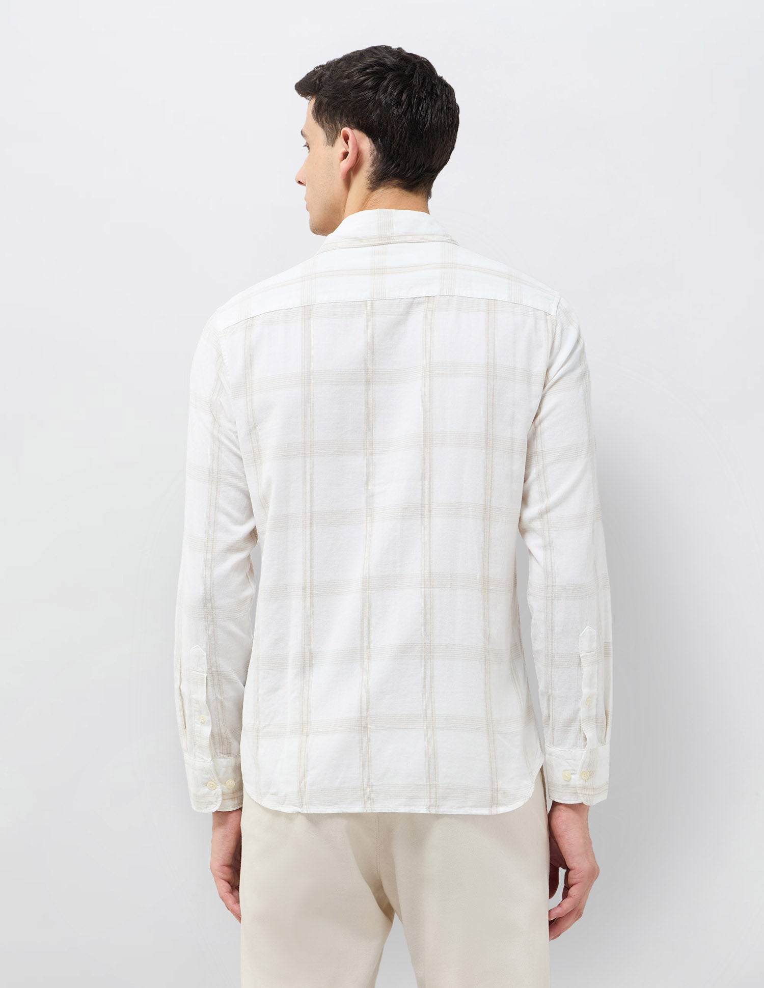 Corduroy Grid Tattersall Checked Shirt Ivory - U.S. POLO ASSN. | Large