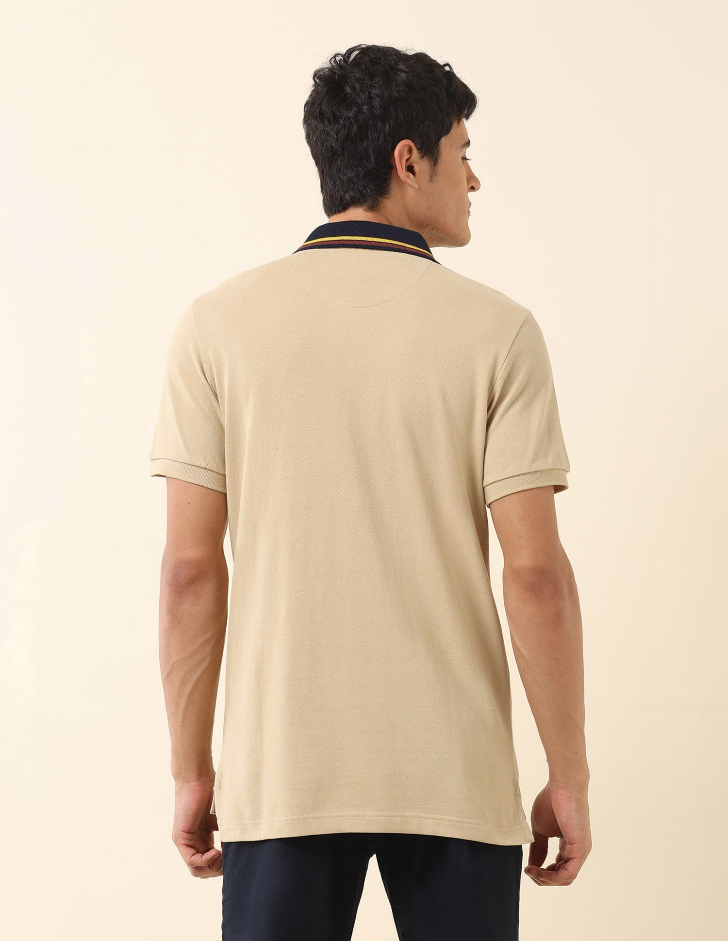 Pure Cotton Slim Fit Classic Polo Shirt Beige - U.S. Polo Assn. India | Large