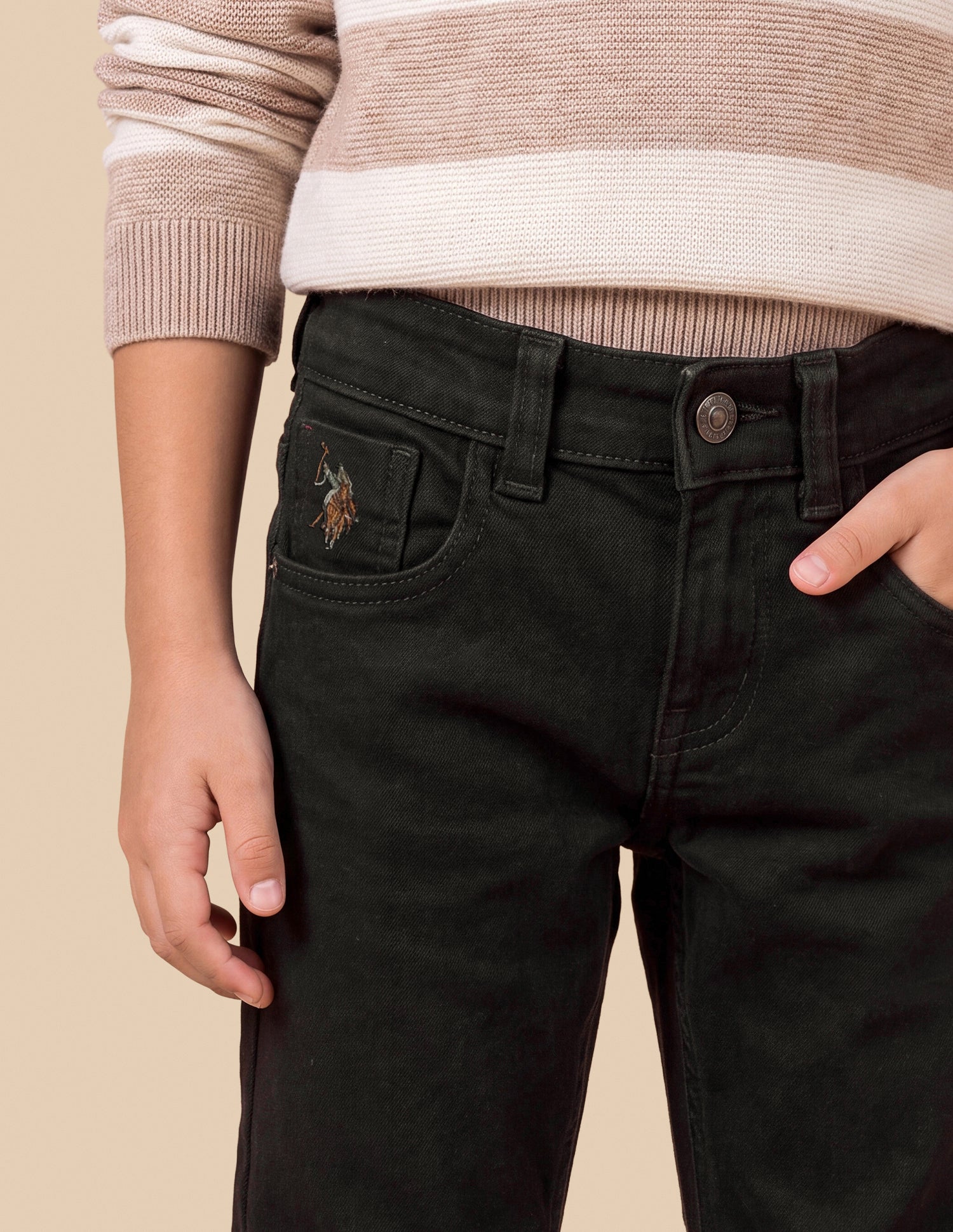 Relaxed Fit Green Jeans Dark Green - U.S. Polo Assn. India | Large