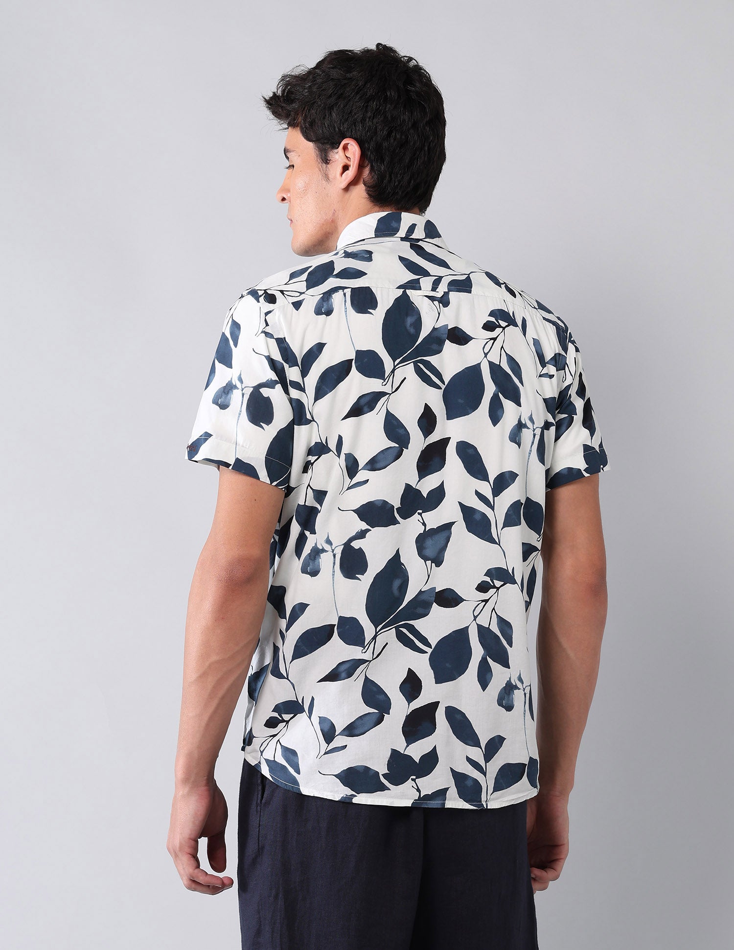 Tropical Printed Poplin Shirt Off White - U.S. Polo Assn. India | Large