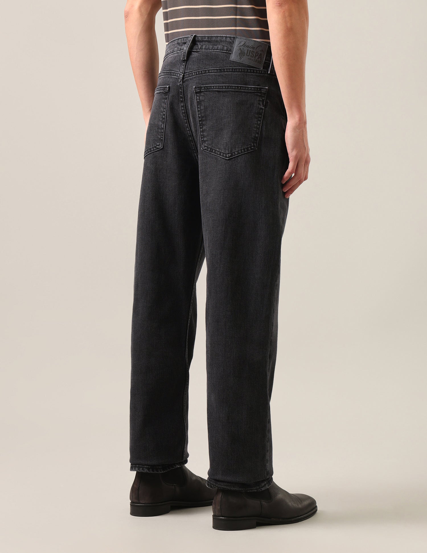Logan Loose Straight Fit Black Jeans Washed Black - U.S. Polo Assn. India | Large