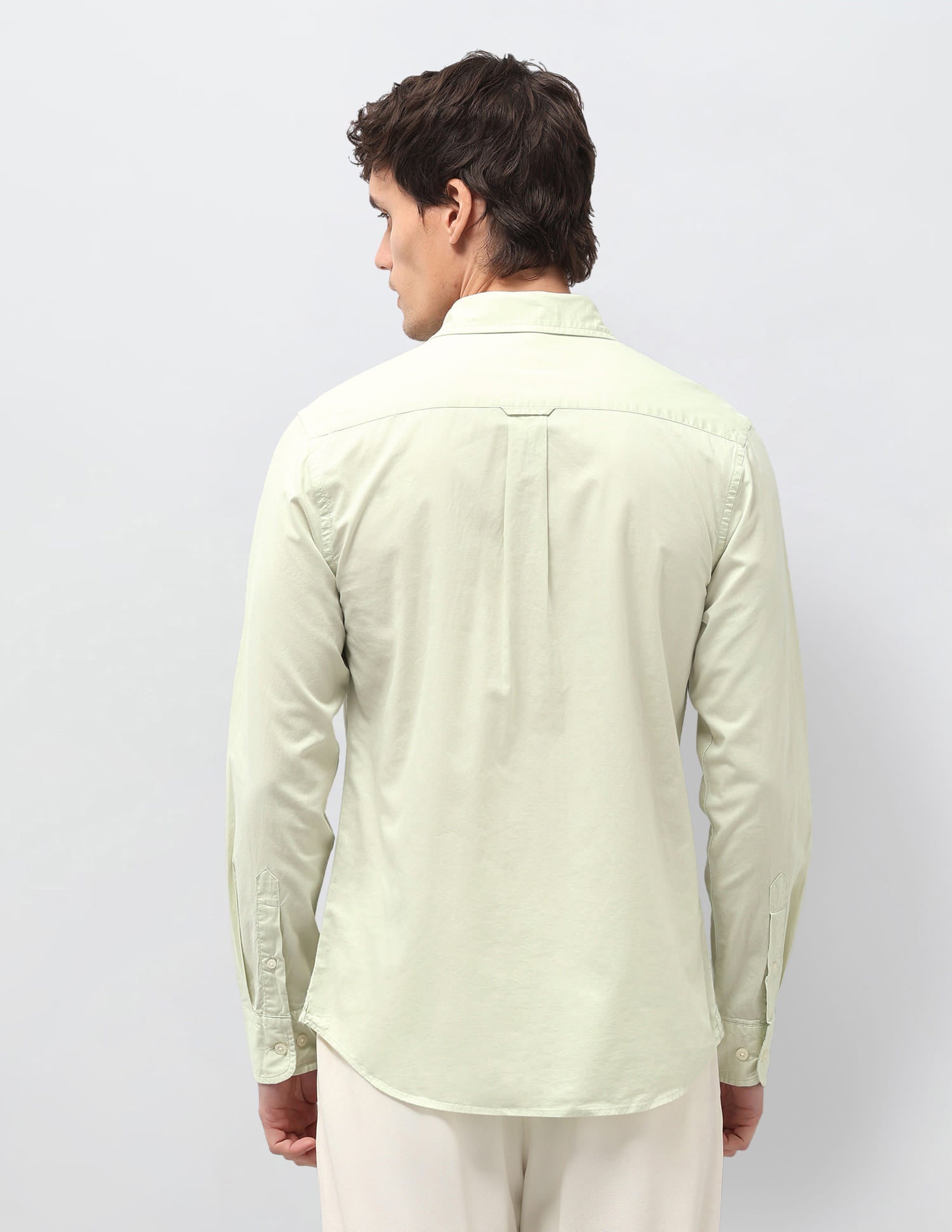 Solid Tailored Fit Shirt Green - U.S. Polo Assn. India | Large