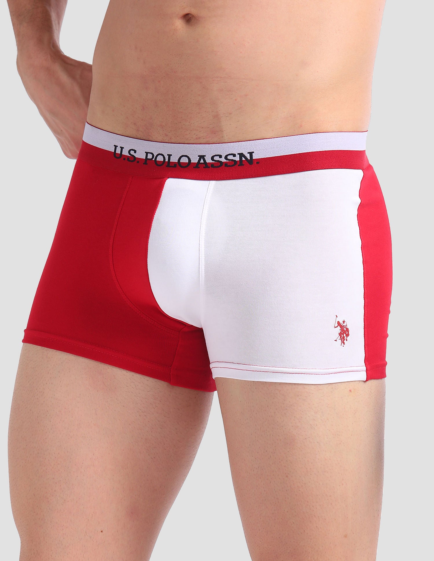 Cotton Spandex OET02 Trunks - Pack Of 2 Red and Navy - U.S. POLO ASSN. | Large