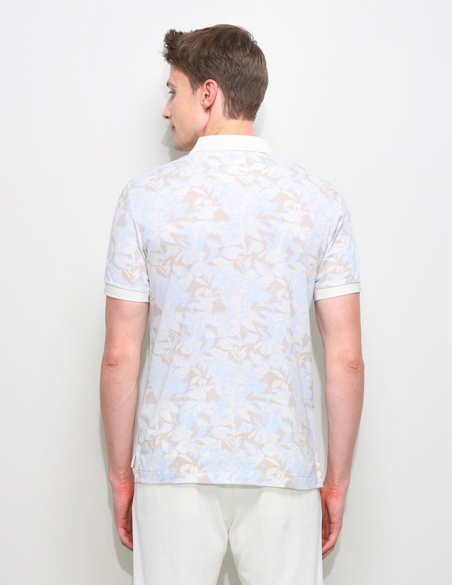 Floral Printed Slim Fit Polo Shirt Light Blue - U.S. Polo Assn. India | Large