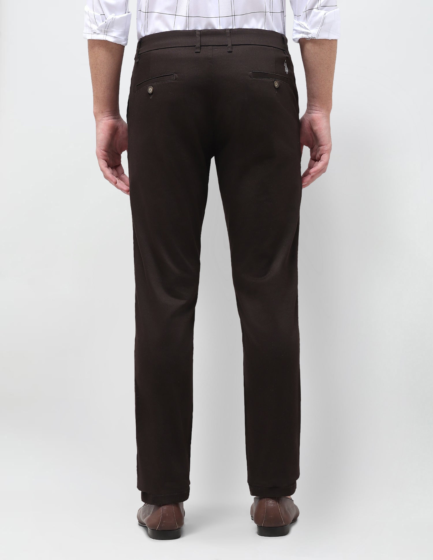 Super Slim Fit Satin Trousers Brown - U.S. Polo Assn. India | Large