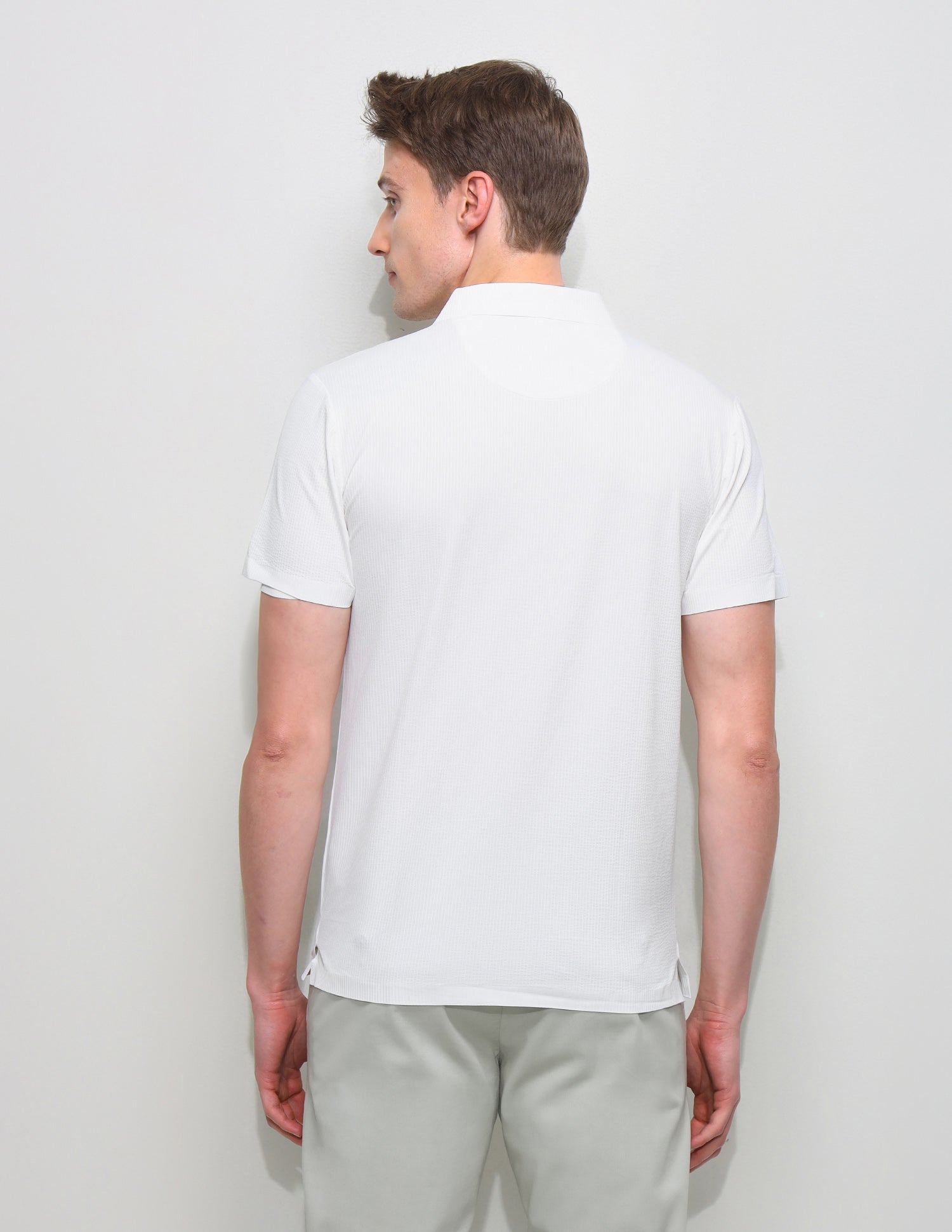 Solid Slim Fit Polo Shirt Off White - U.S. Polo Assn. India | Large