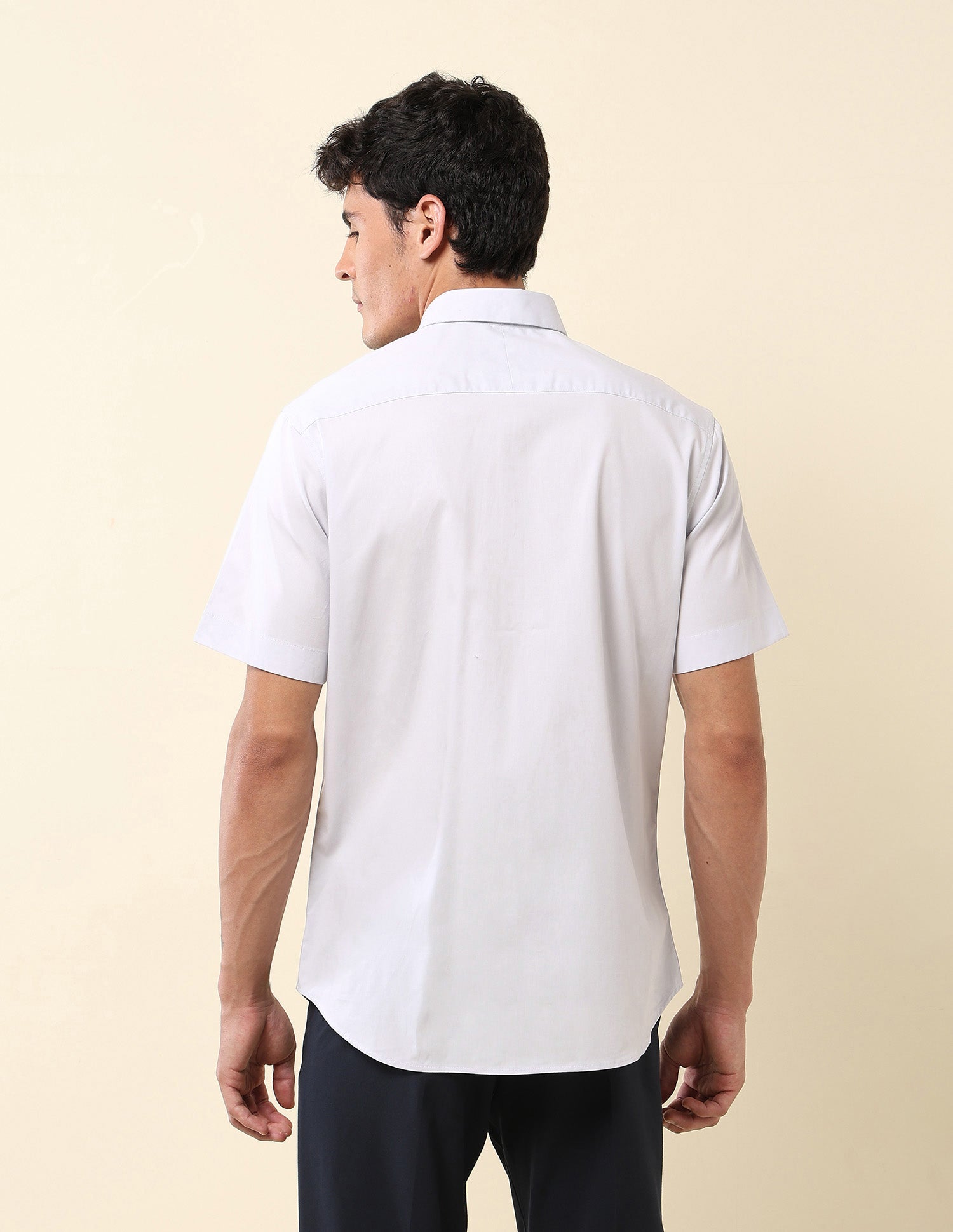 Tailored Fit Poplin Shirt Grey - U.S. Polo Assn. India | Large
