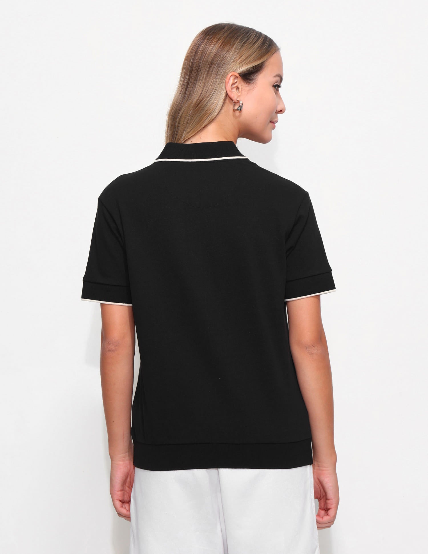 Relaxed Fit Solid Polo Shirt Black - U.S. Polo Assn. India | Large