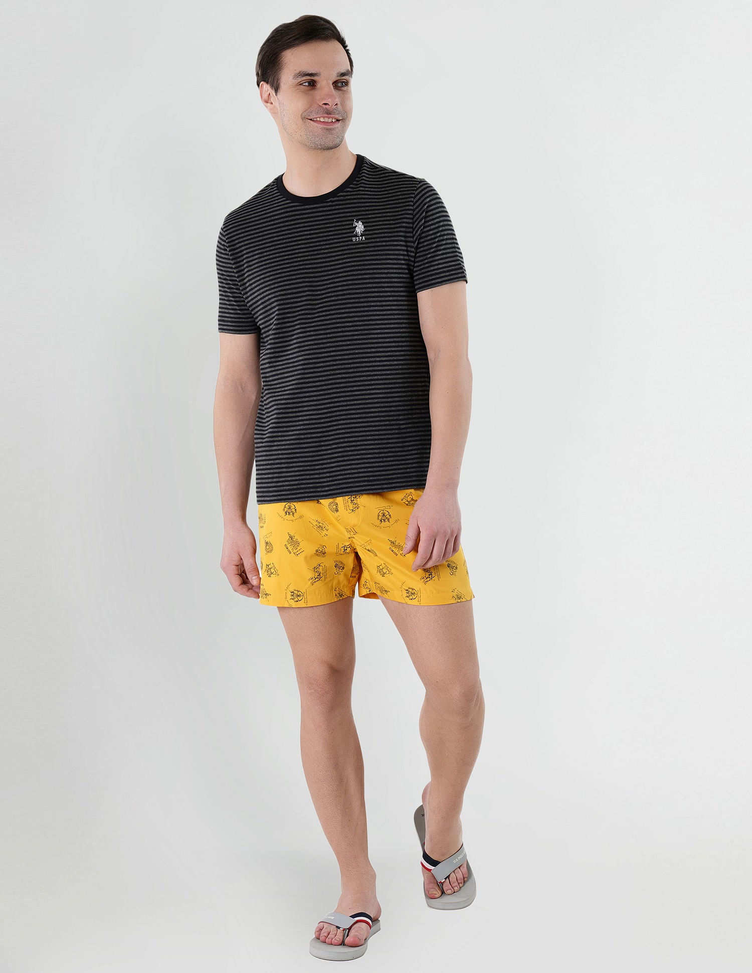 Graphic Print Cotton I657 Boxers - Pack Of 1 Mustard - U.S. POLO ASSN. | Large
