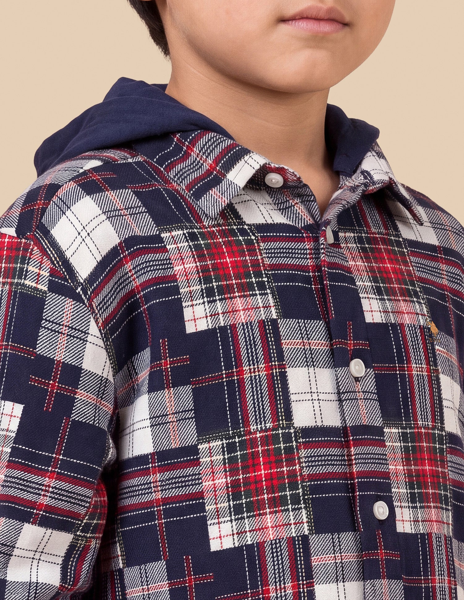 Plaid Checked Regular Fit Shirt Navy - U.S. Polo Assn. India | Large