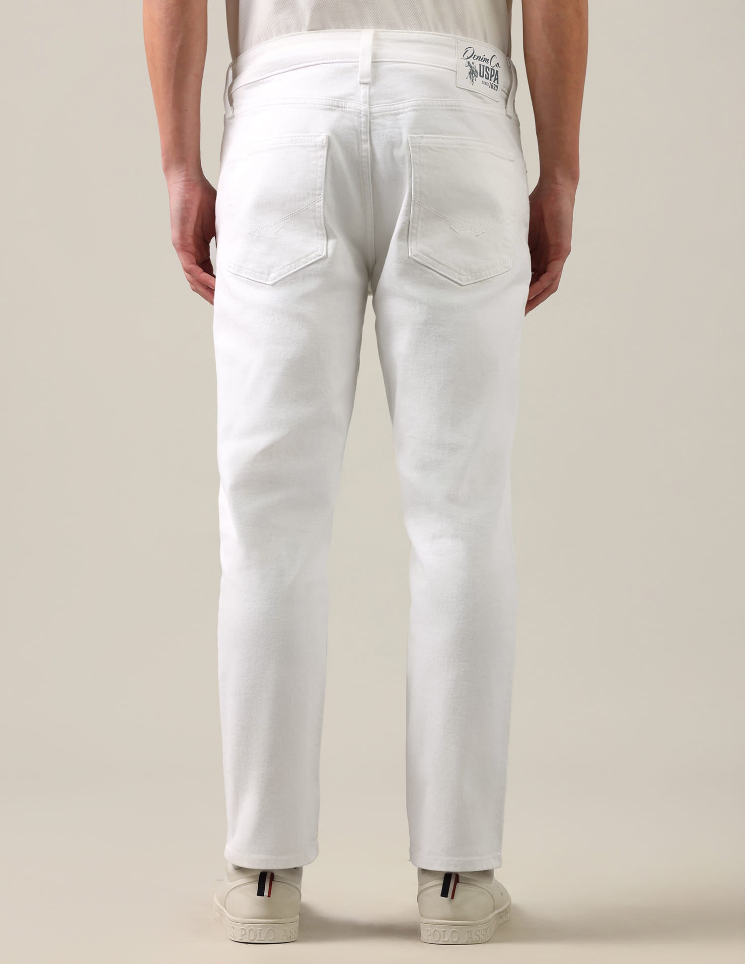 Cole Comfort Cropped Fit White Jeans White - U.S. Polo Assn. India | Large