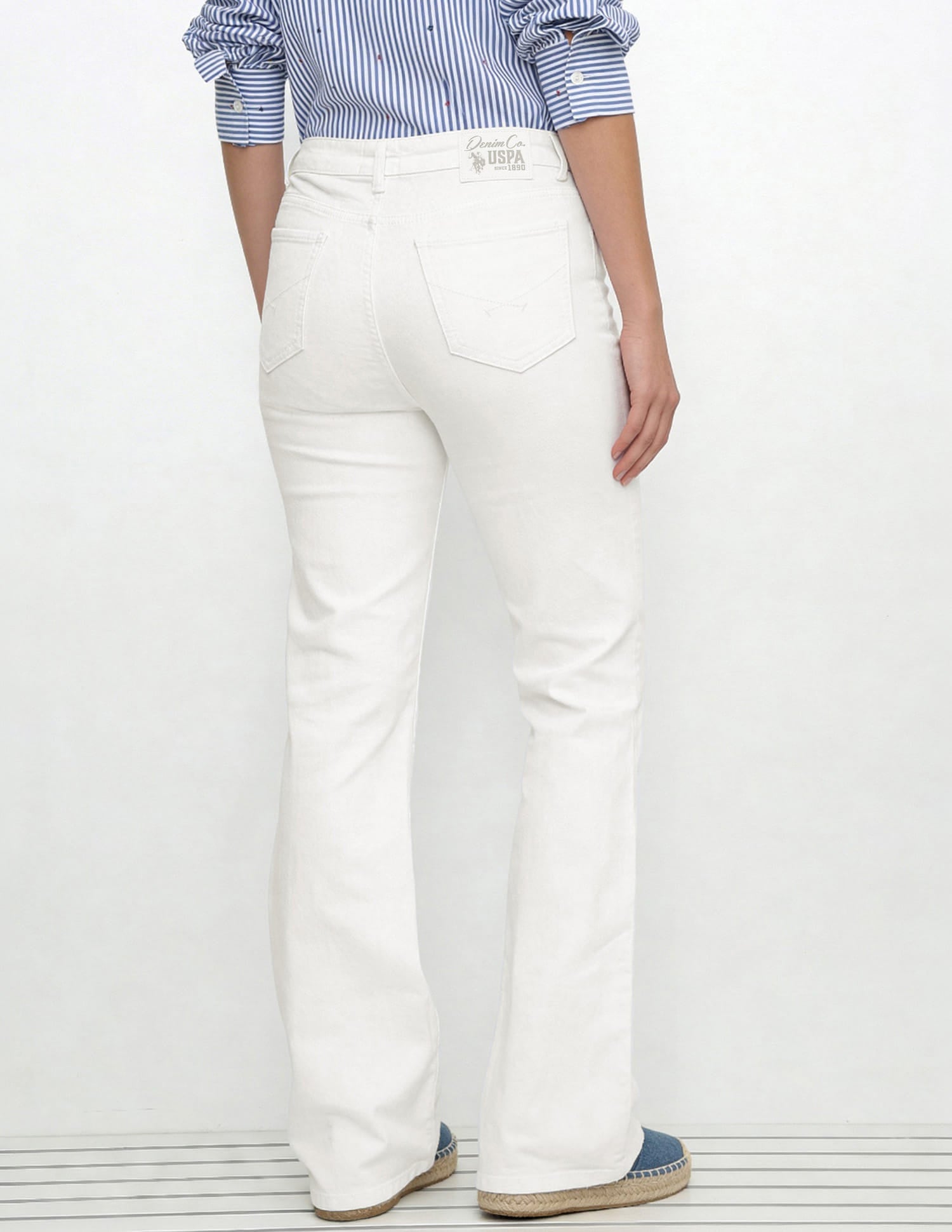 High Rise Flared Fit Jeans White - U.S. Polo Assn. India | Large