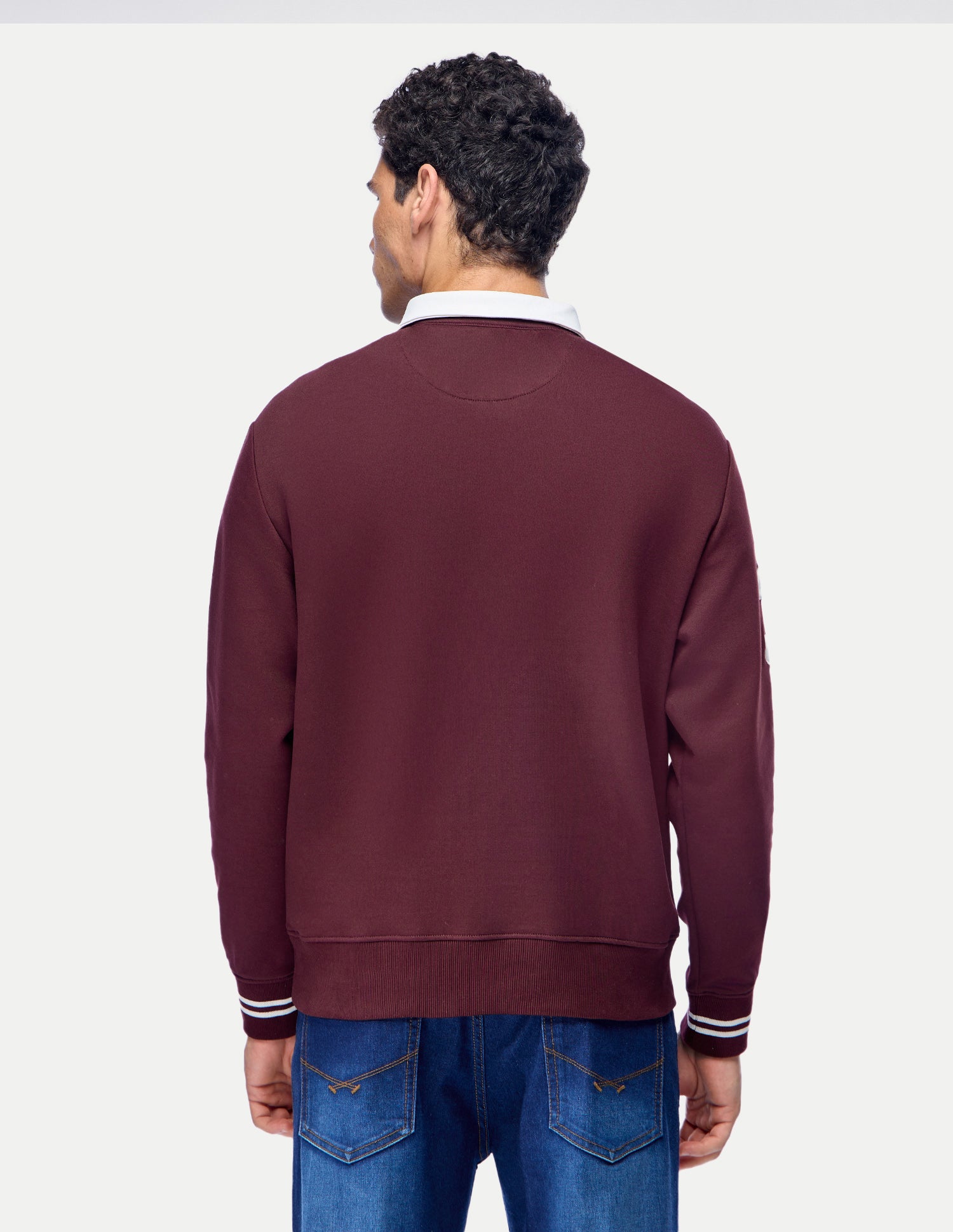 Solid Slim Fit Sweatshirt Maroon - U.S. Polo Assn. India | Large