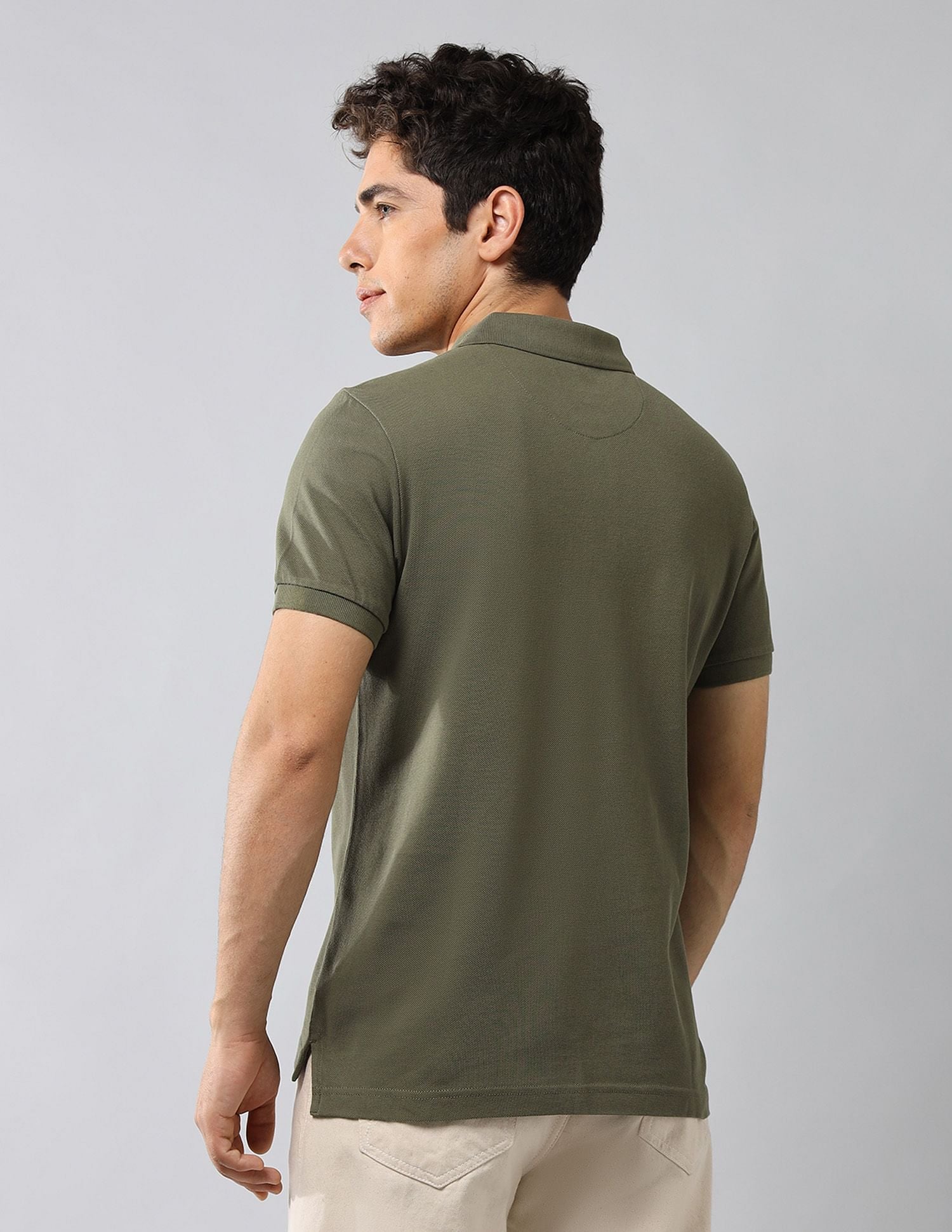 Brand Printed Muscle Fit Polo Shirt Light Olive - U.S. POLO ASSN. | Large