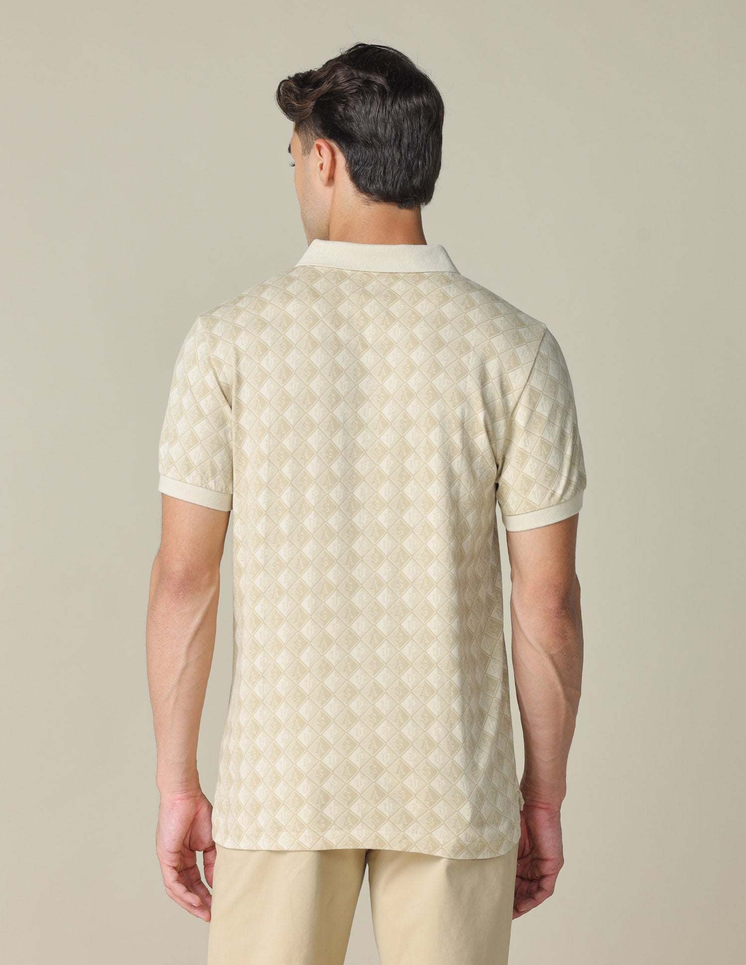 All-Over Printed Regular Fit Polo Shirt Off White - U.S. POLO ASSN. | Large