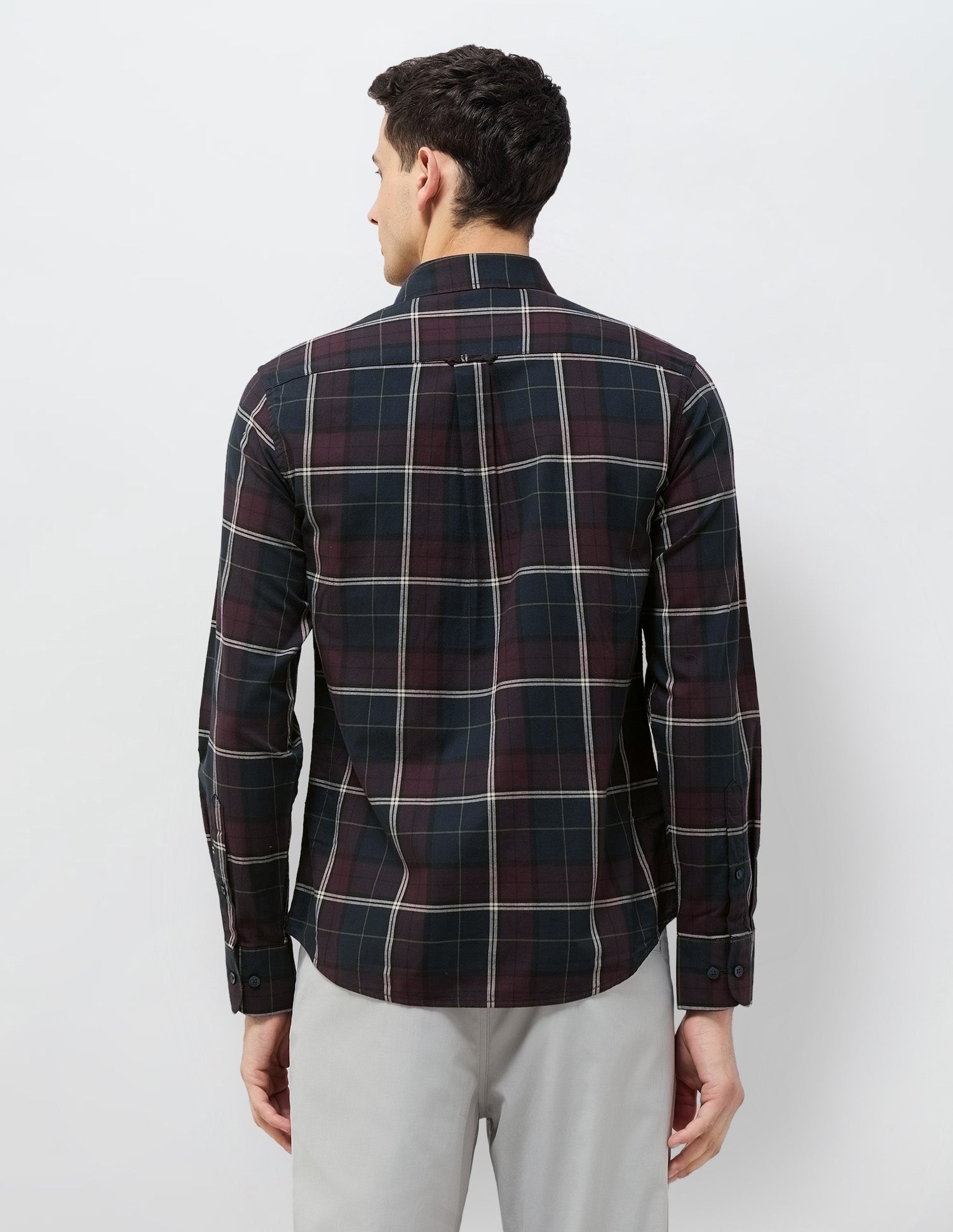 Tailored Fit Tartan Checked Shirt Wine - U.S. POLO ASSN. | Large