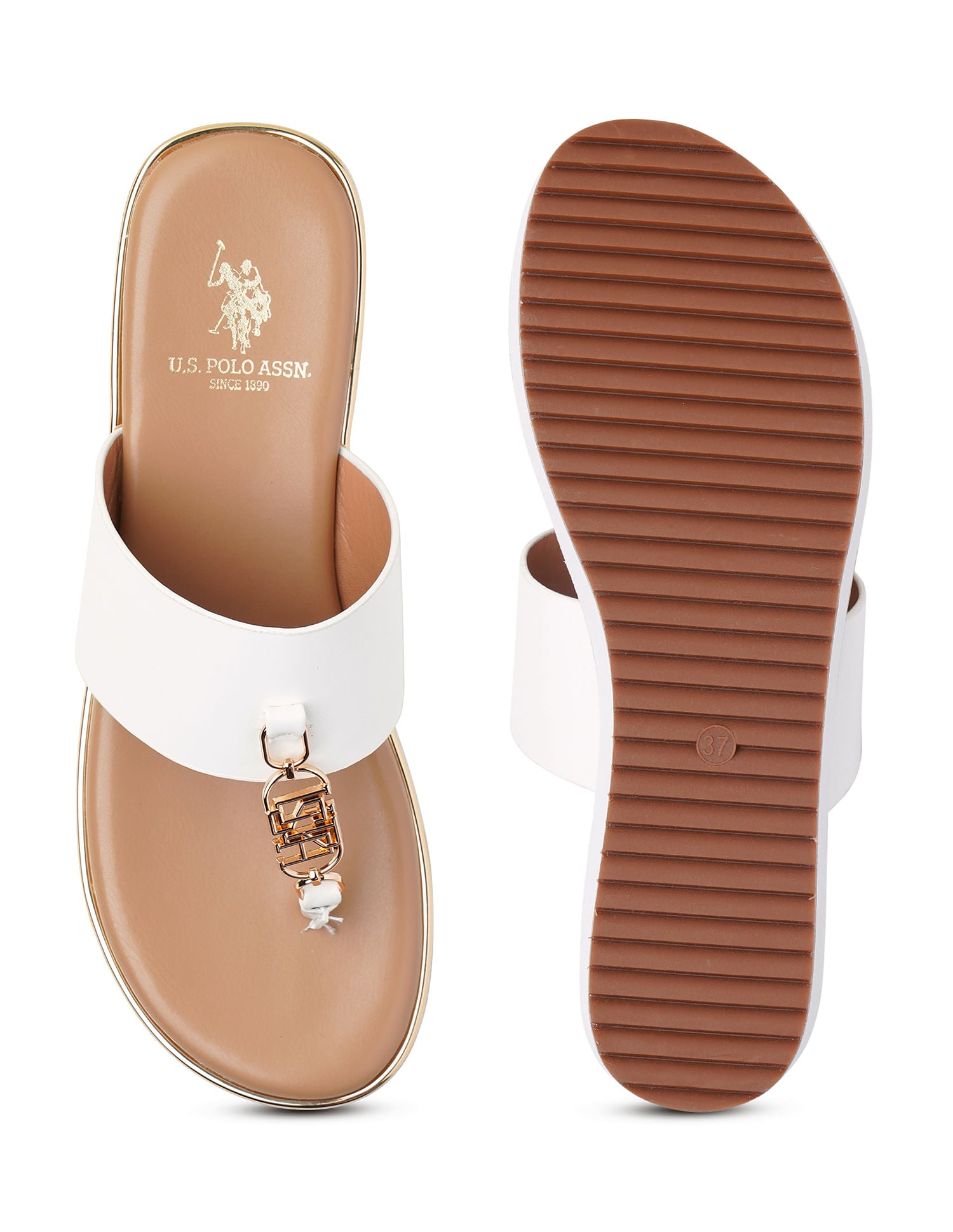 Toe Separator Alessia Wedge Sandals White - U.S. Polo Assn. India | Large