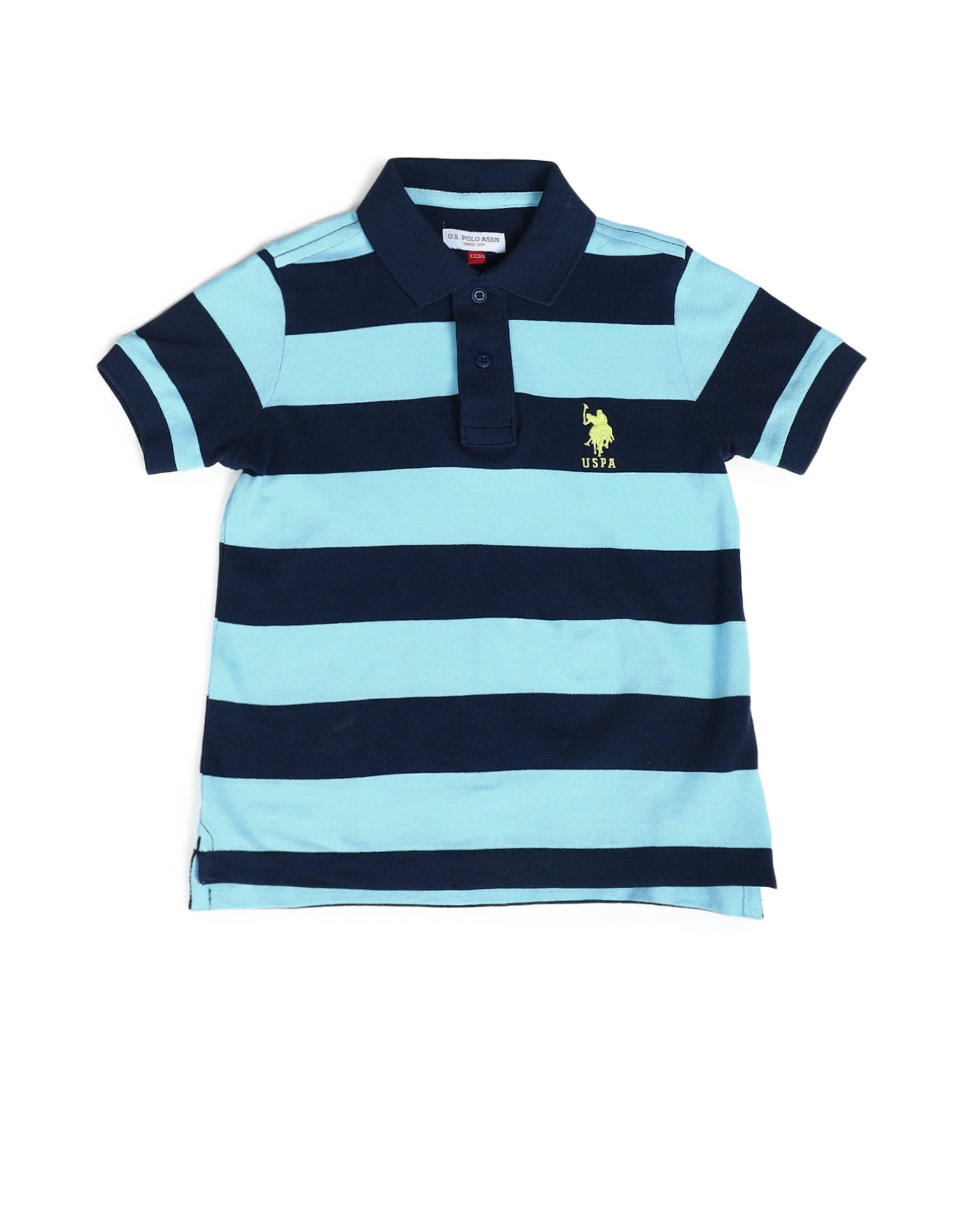Boys Horizontal Striped Regular Fit Polo Shirts Light Blue - U.S. POLO ASSN. | Large