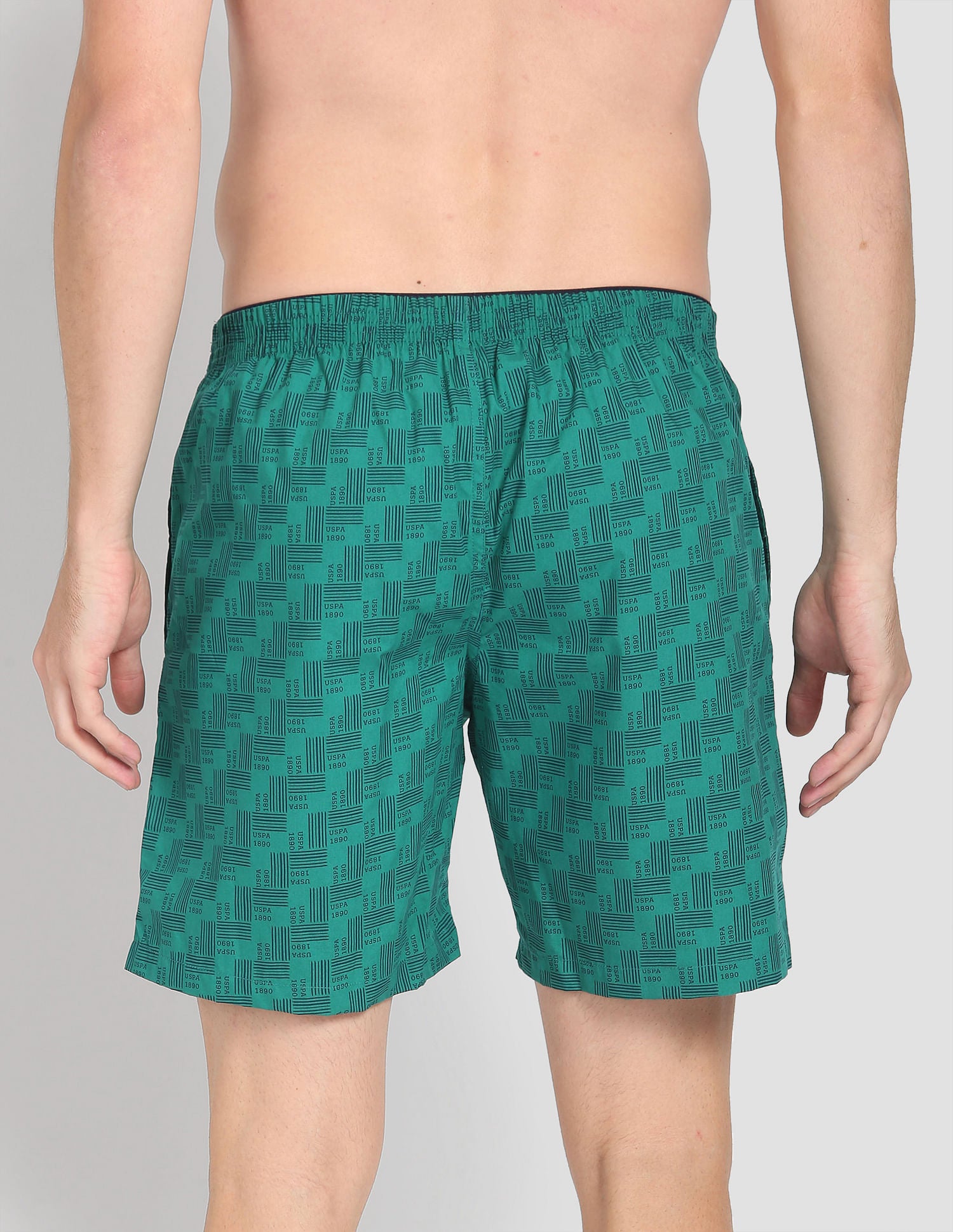 Pure Cotton Printed I600 Boxers - Pack Of 1 Green - U.S. POLO ASSN. | Large