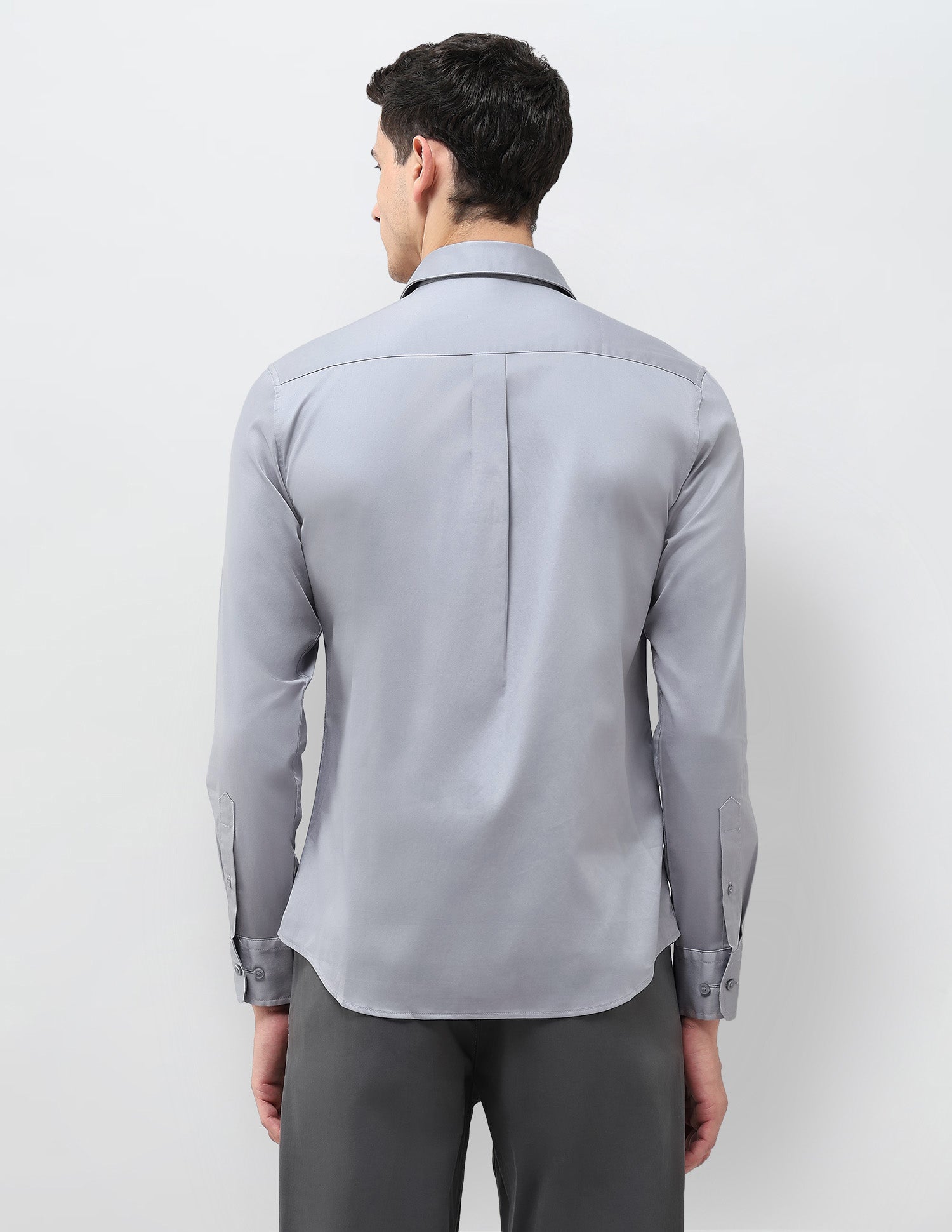 Tailored Fit Solid Shirt Light Grey - U.S. Polo Assn. India | Large