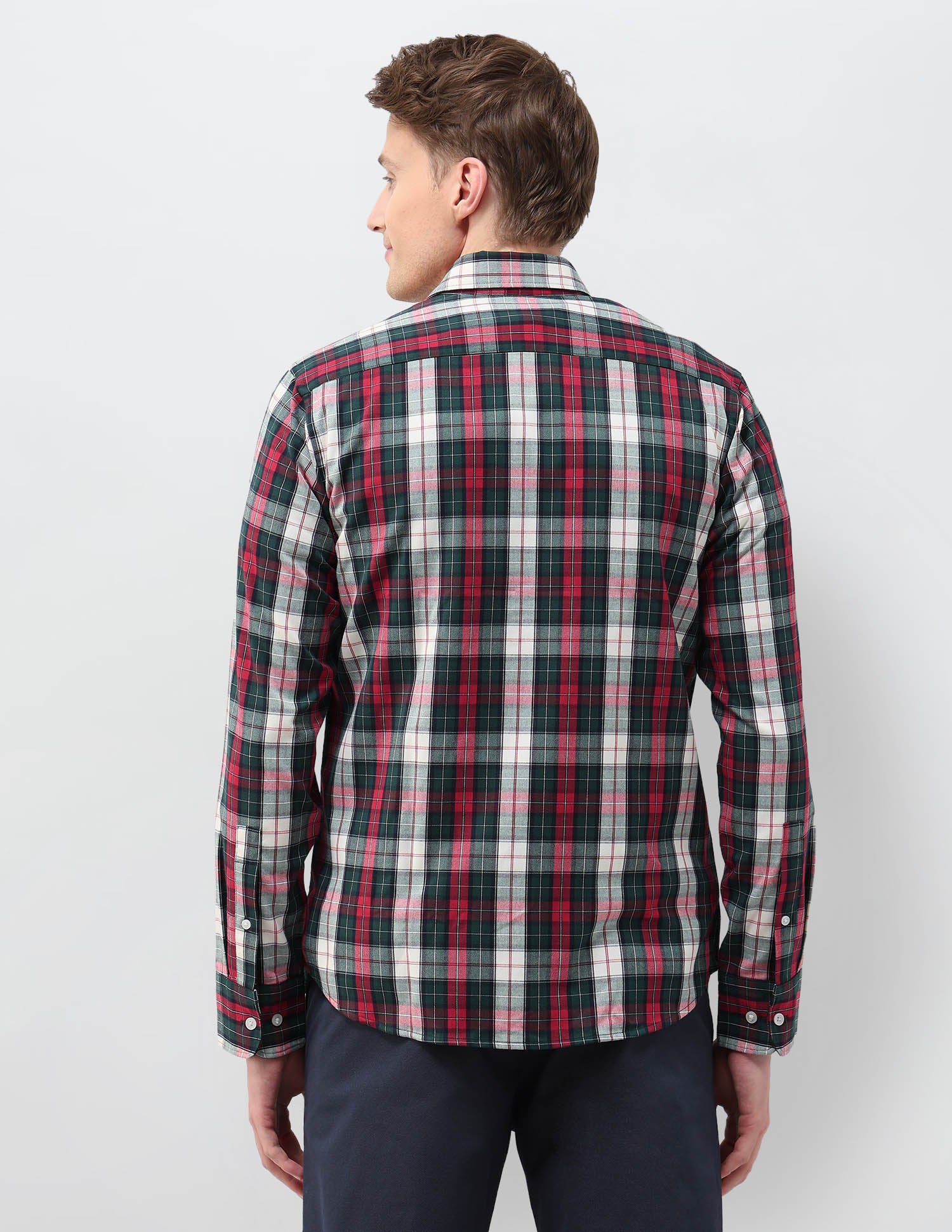 Plaid Checked Tailored Fit Shirt Red - U.S. Polo Assn. India | Large