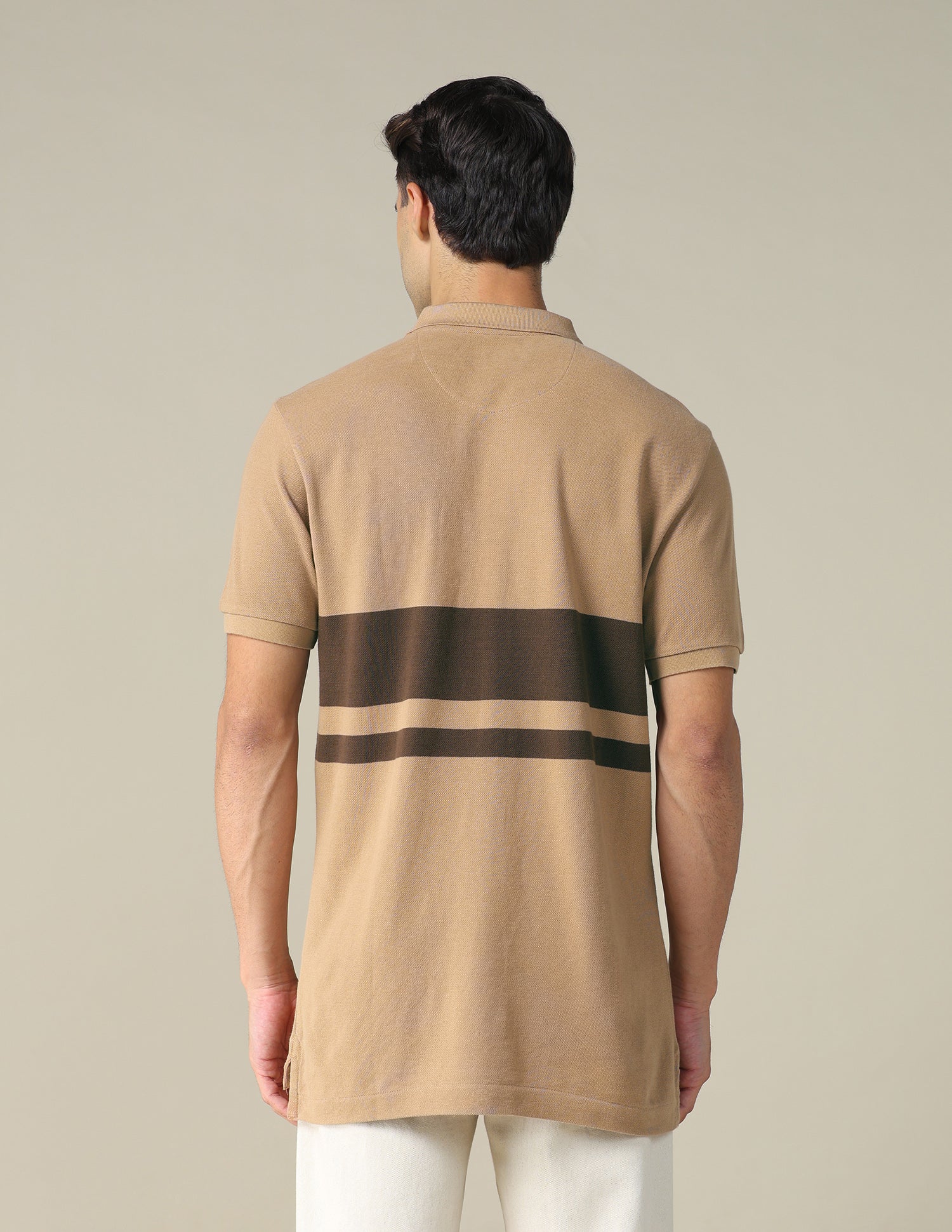 Colourblocked Brand Printed Regular Fit Polo Shirt Light Beige - U.S. POLO ASSN. | Large