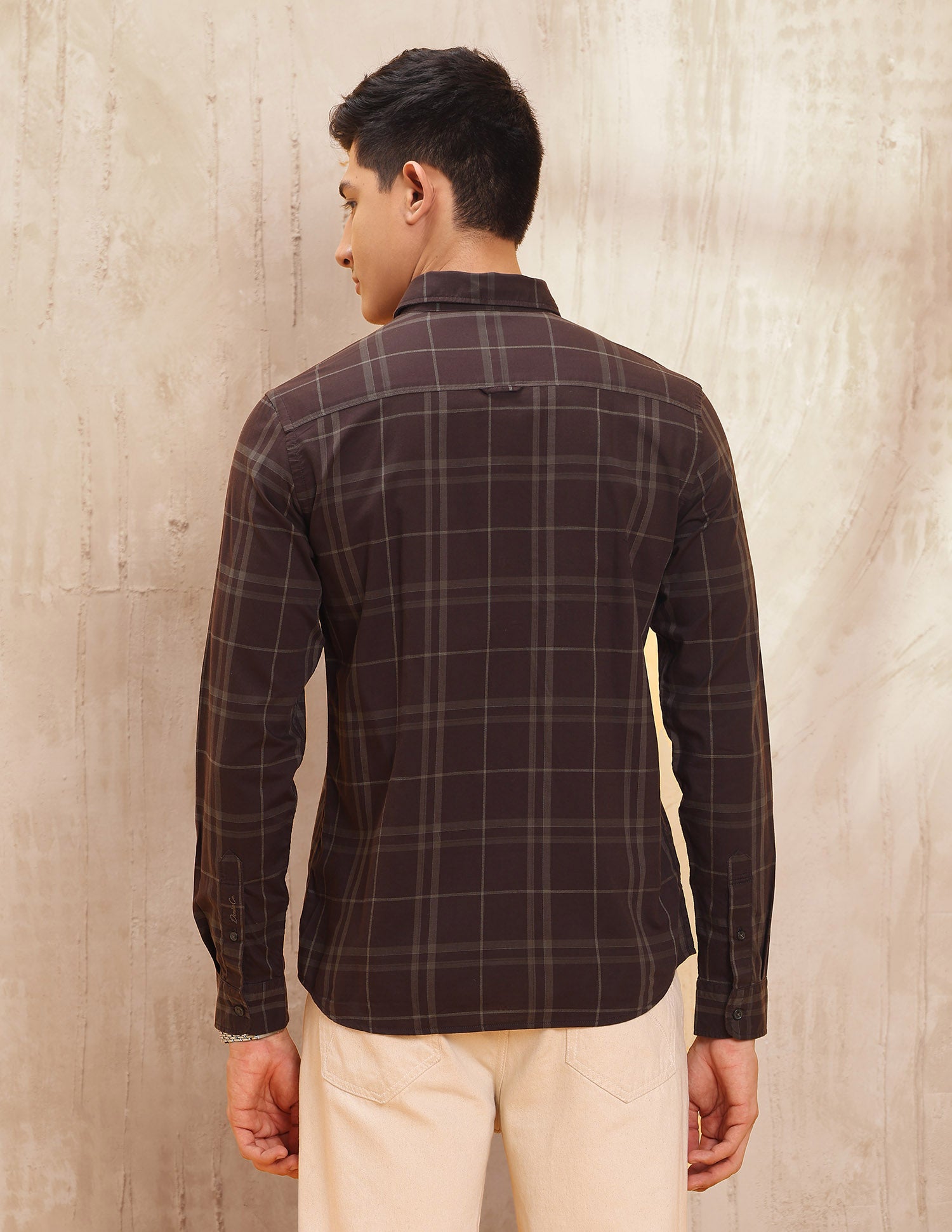 Grid Tattersall Checked Pure Cotton Shirt Wine - U.S. POLO ASSN. | Large