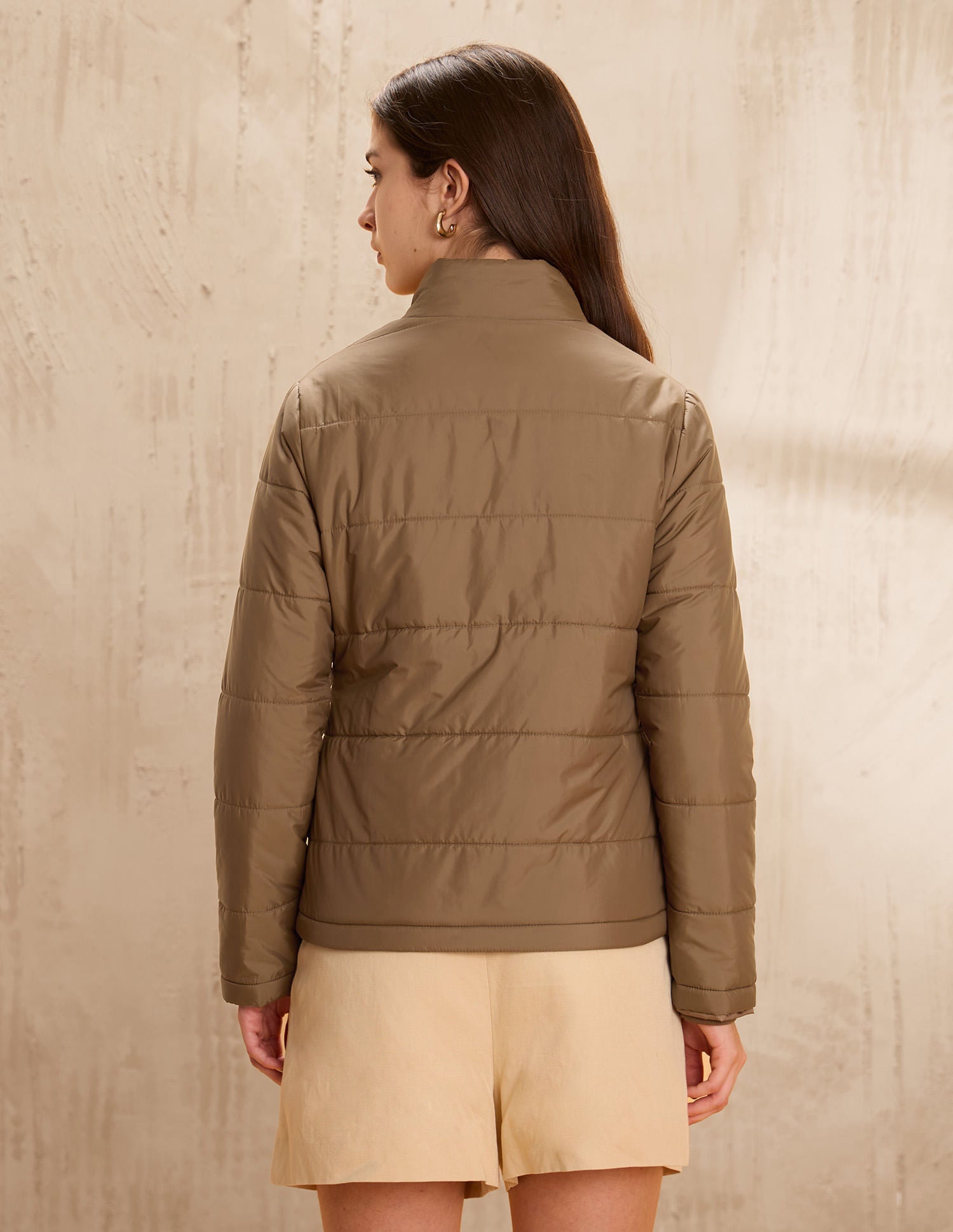 Skinny Fit Solid Padded Jacket Brown - U.S. POLO ASSN. | Large