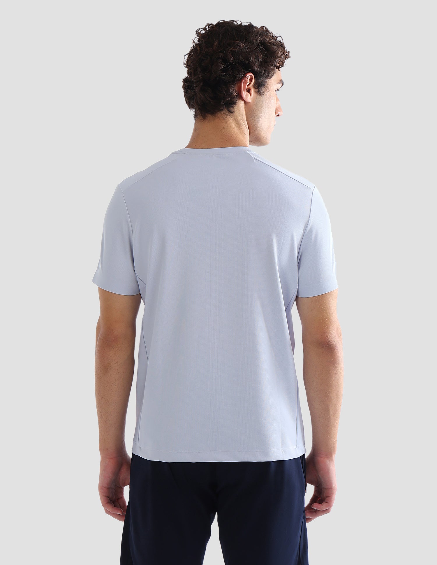 Solid Slim Fit Active T-Shirt Light Blue - U.S. Polo Assn. India | Large