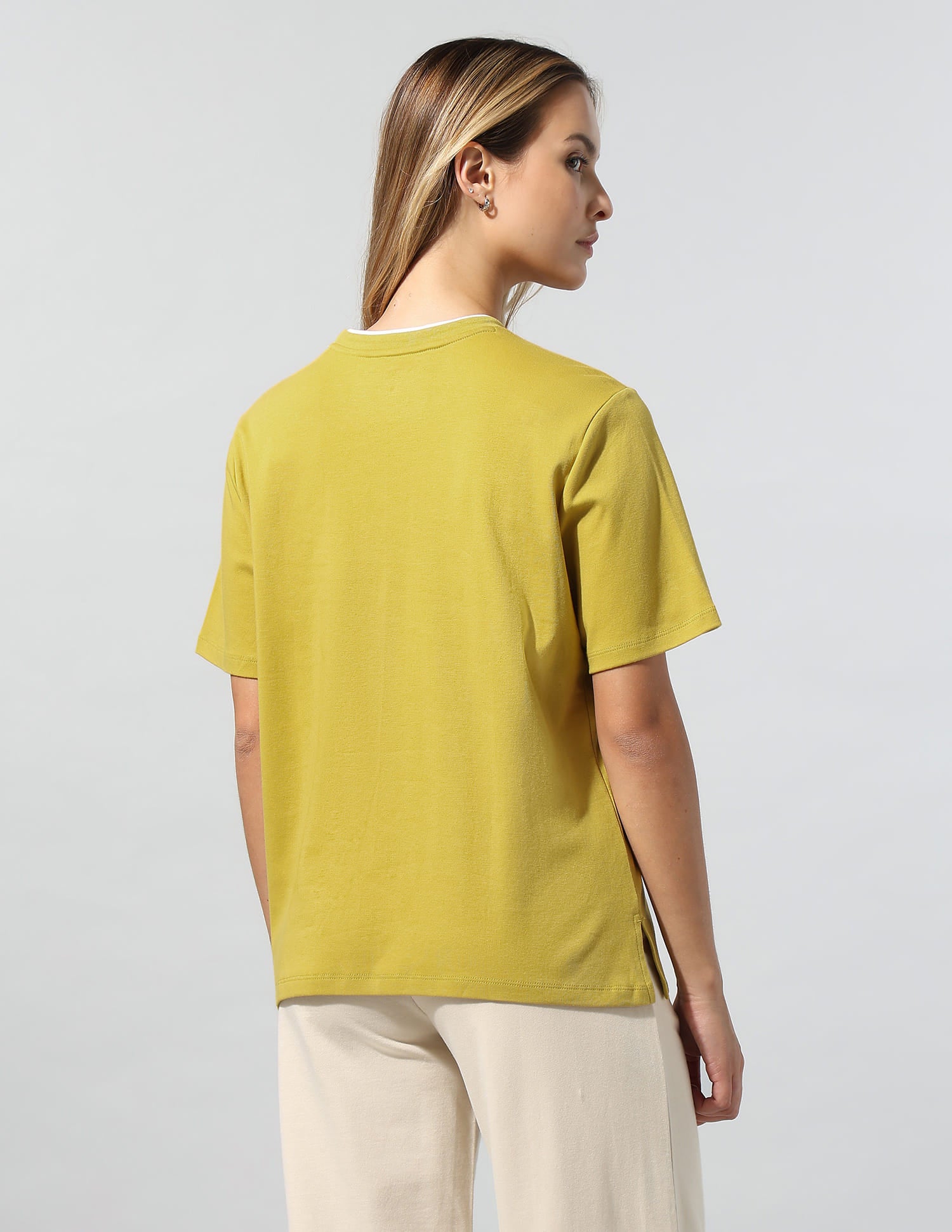 Shrunken Regular Fit T-Shirt Yellow - U.S. Polo Assn. India | Large